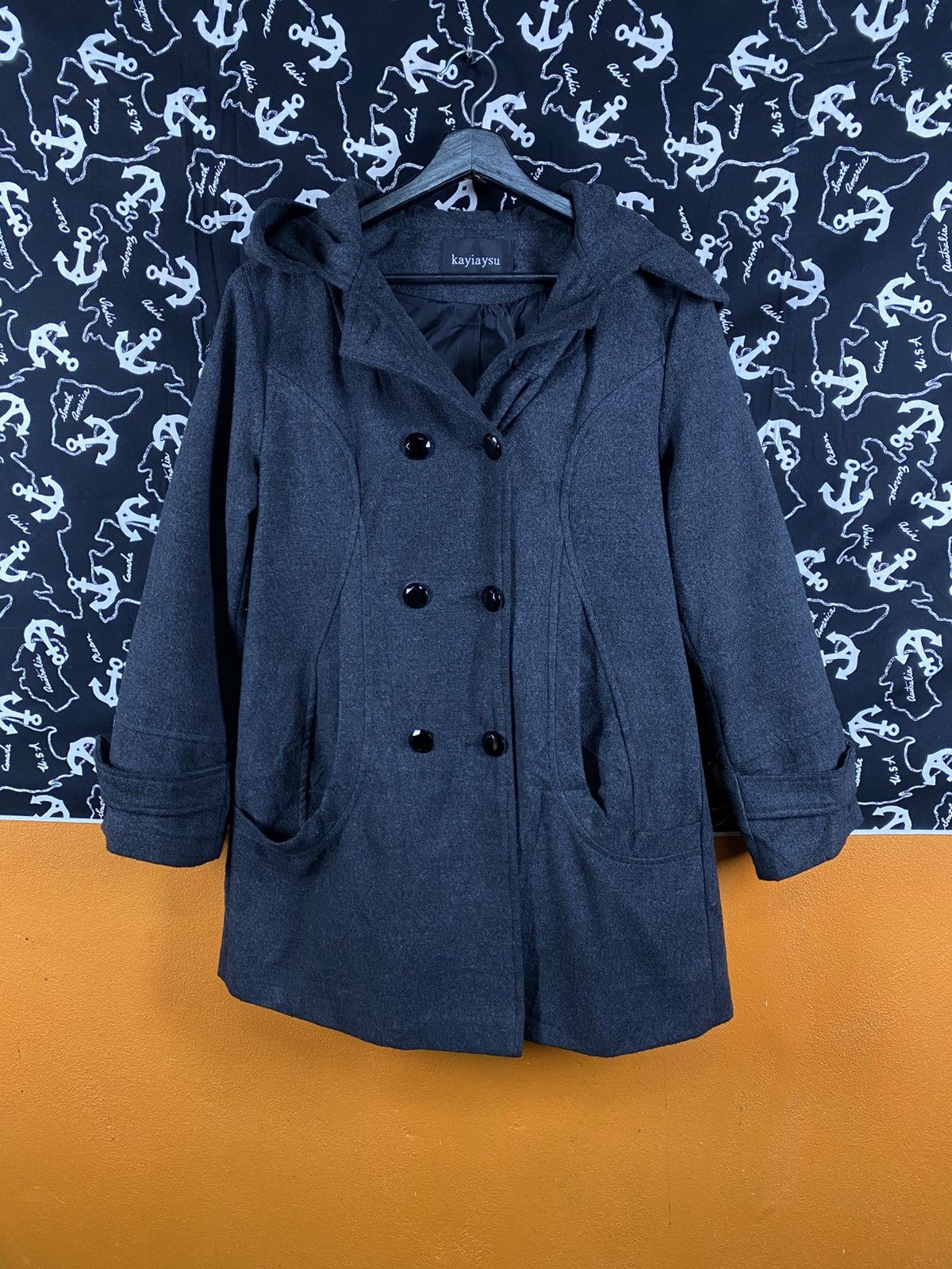 Japanese Brand Kayiaysu Hooded Wool Blend Coat Minimalist Outerwear Size M / US 6-8 / IT 42-44 - 3 Thumbnail
