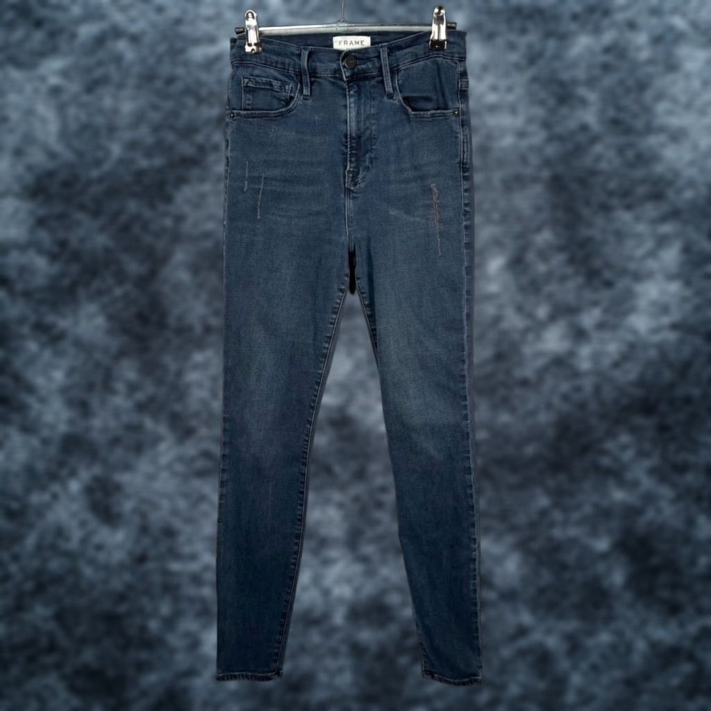Frame FRAME Jeans Skinny High-Rise Blue Denim Womens Size 26- Waist 25 in 5-Pocket Stretch Size 26" / US 2 / IT 38 - 1 Thumbnail