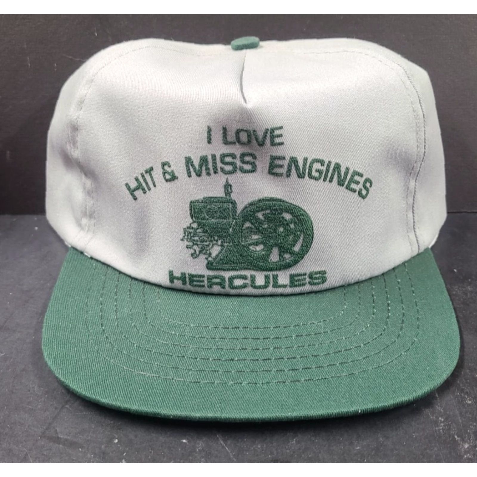 Vintage VINTAGE Wilburs Trucker Hat USA MADE, I Love Hit & Miss Engines, Adjustable Snapback, Gray, Cotton, Wide Brim, 80s 90s, Original, Hats, Mens/Unisex Size ONE SIZE - 2 Thumbnail