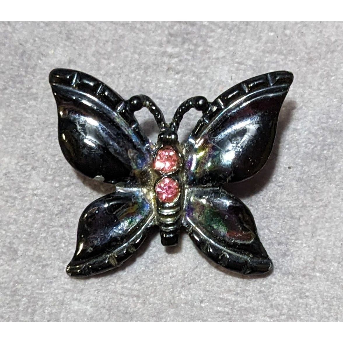 Other Whimsygoth Butterfly Oil Slick Pink Rhinestone Brooch Size ONE SIZE - 4 Thumbnail