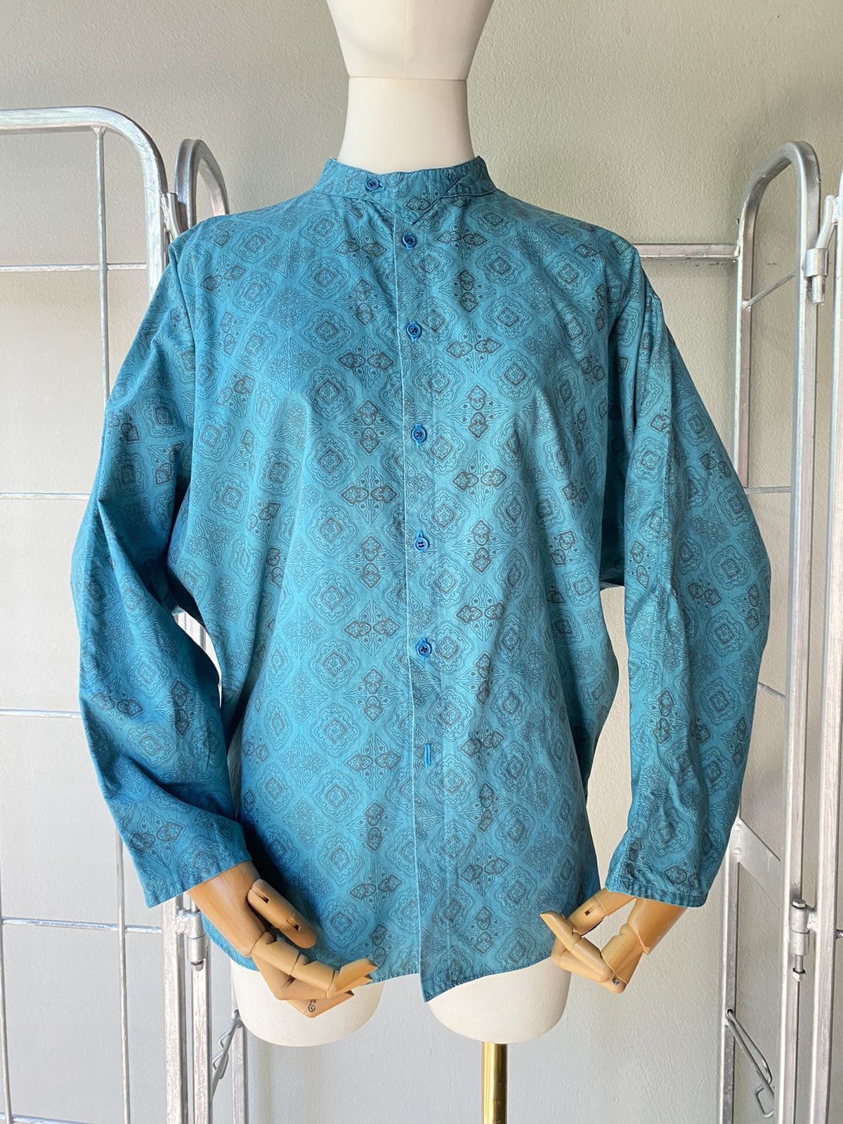 Marithe + Francois Girbaud MARITHE FRANCOIS GIRBAUD Geometric Button-Up Printed Shirt Size US M / EU 48-50 / 2 - 12 Thumbnail