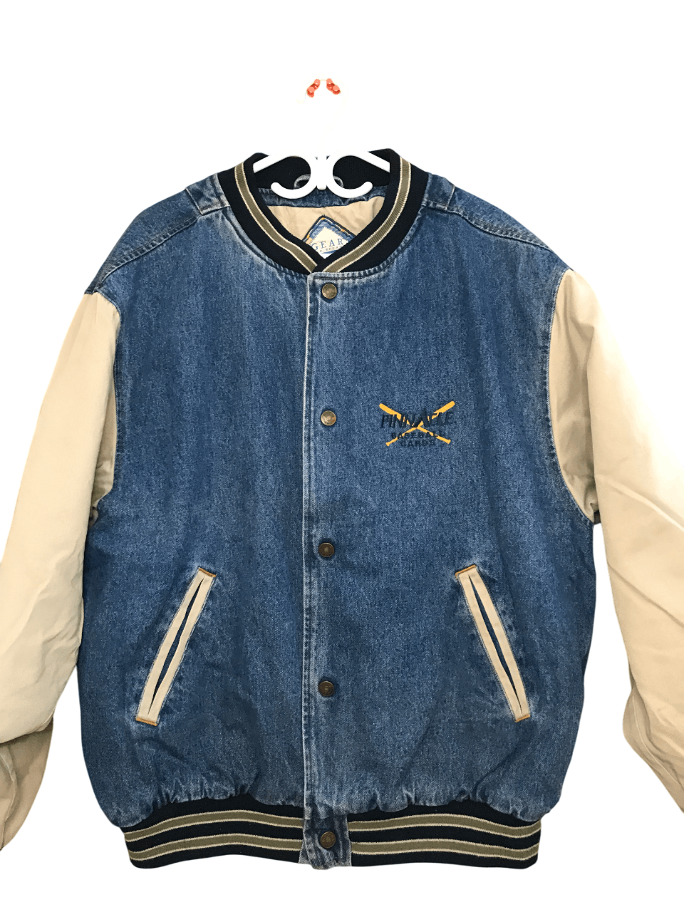 Vintage Vintage Denim Varsity Jacket Size US XL / EU 56 / 4 - 1 Thumbnail