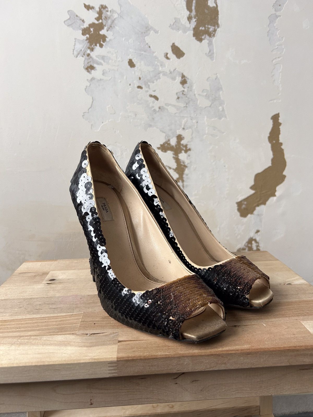 Leather × Prada × Vintage Prada Heels Vintage Shoes sandals Size US 8.5 / IT 38.5 - 3 Thumbnail