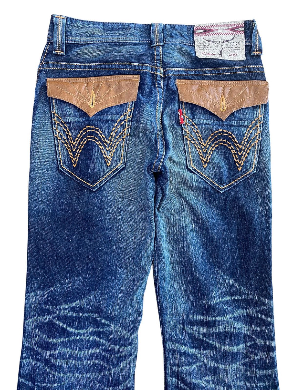 Edwin Vintage Edwin Whiskers Faded Style Bootcut Jeans Size US 30 / EU 46 - 4 Thumbnail
