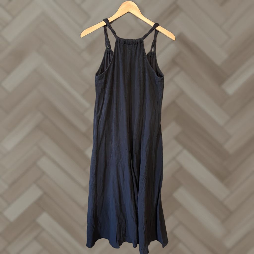 Vintage Garnet Hill Womens Black Sleeveless Shirt Long Dress Size Petite M w/ Slip Size M / US 6-8 / IT 42-44 - 1 Thumbnail