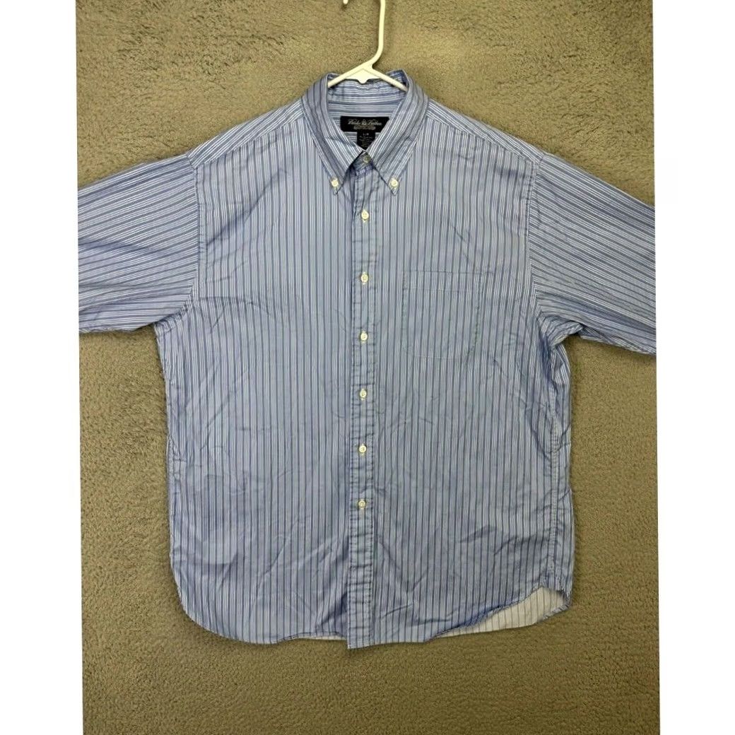 Brooks Brothers Brooks Brothers Button Down Shirt Mens Large Blue Striped Cotton Size US L / EU 52-54 / 3 - 2 Thumbnail