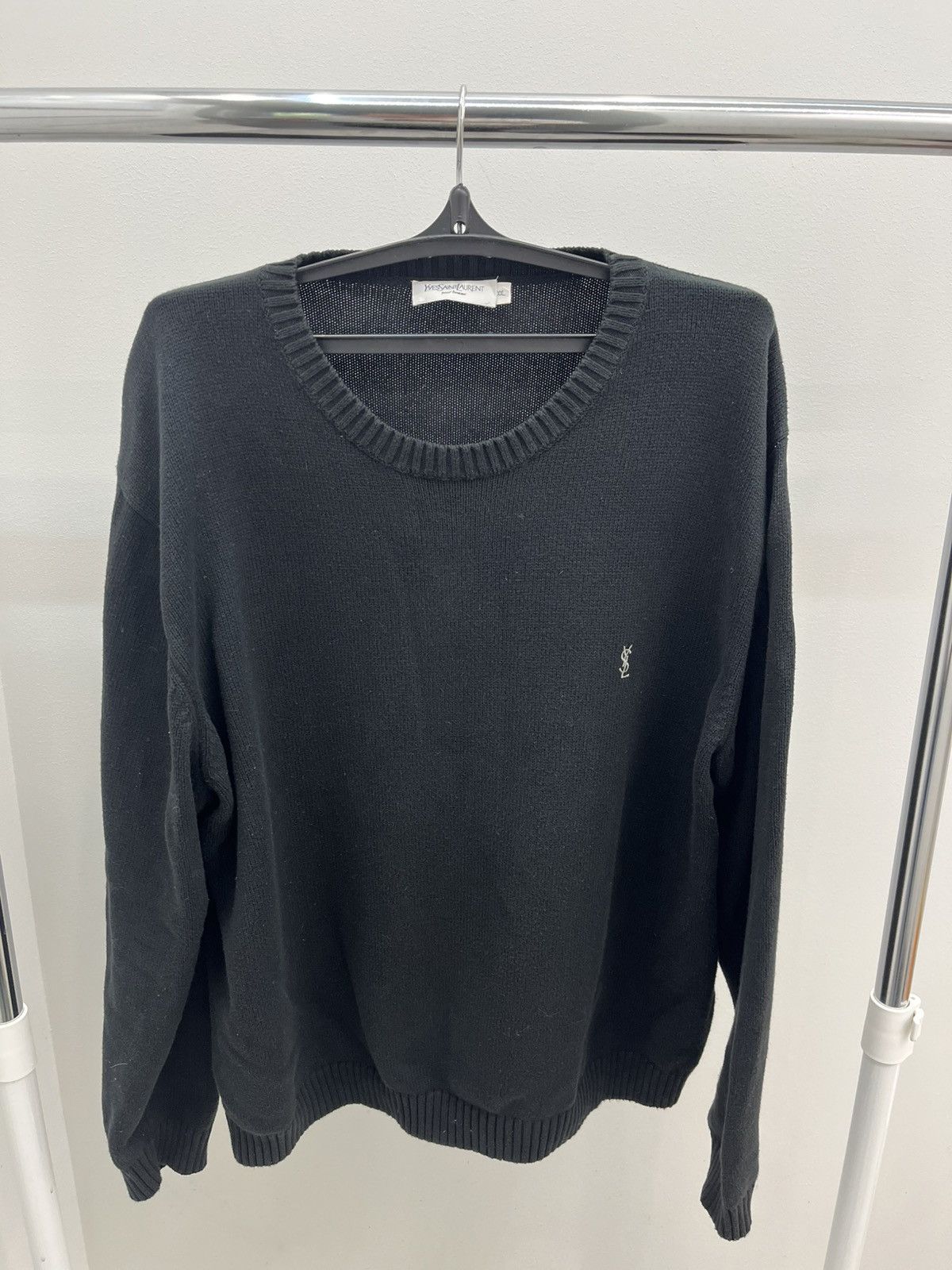 Yves Saint Laurent Vintage Yves Saint Laurent Black YSL Sweater Knit Sweatshirt Size US XXL / EU 58 / 5 - 3 Thumbnail