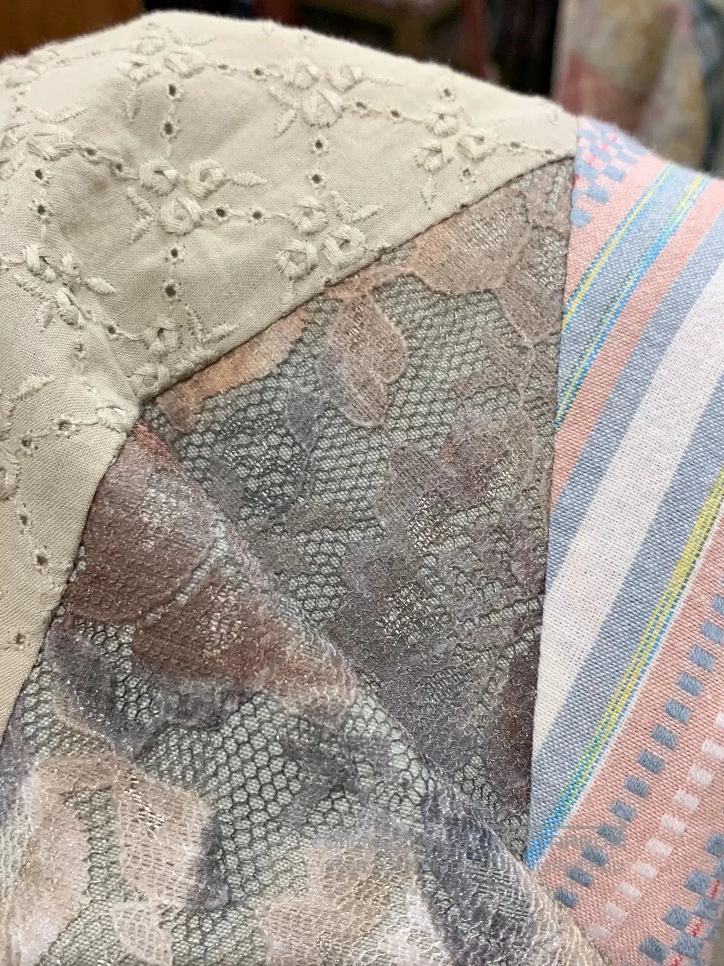 Mademoiselle Non Non Embroidered Patchwork Lace Skirt. Size 31" - 6 Thumbnail