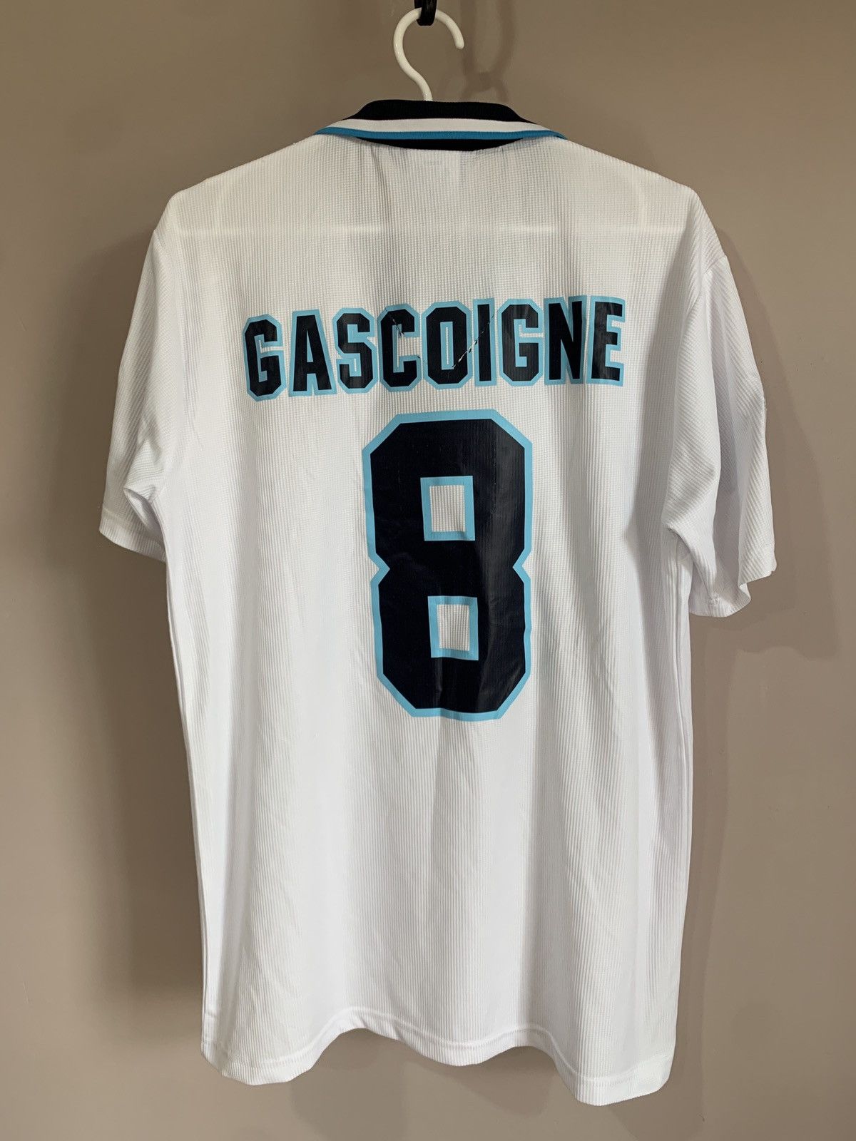 England Home Football Shirt Umbro Soccer Retro GASCOIGNE #8