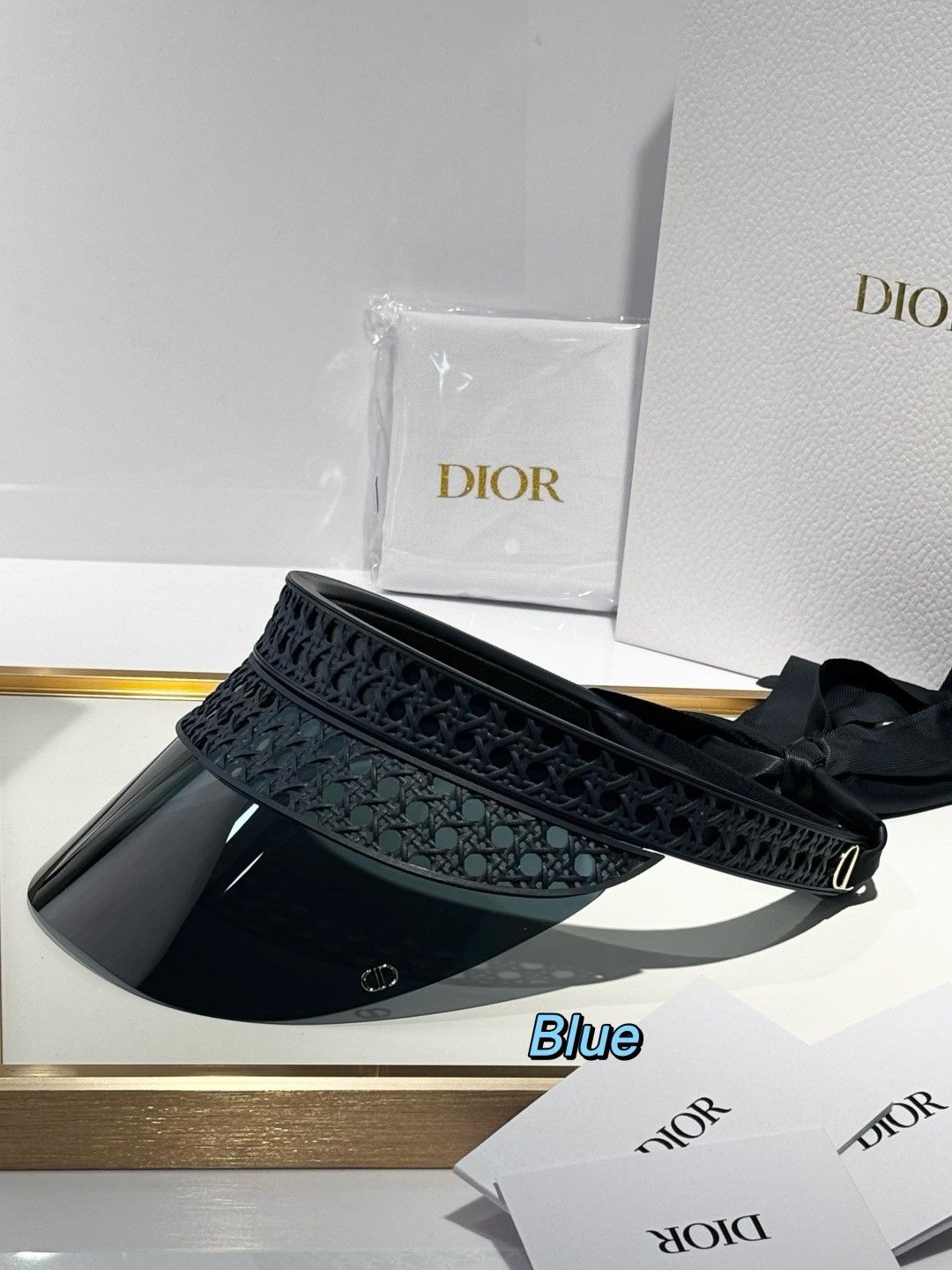 Dior Sun Hat Women's Blue Visor Elegant Summer Protection