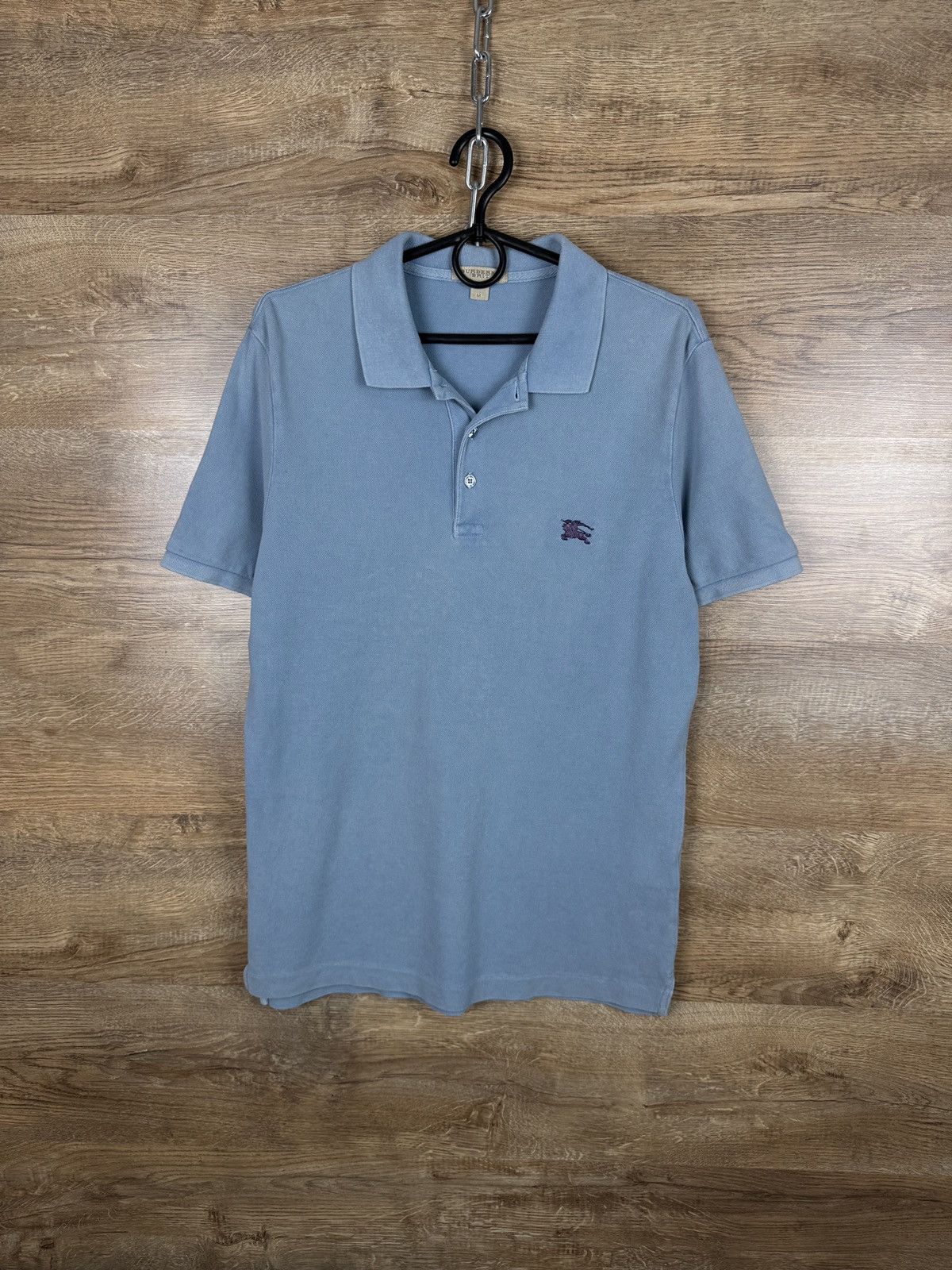Burberry × Vintage Vintage Burberry Brit polos metal logo luxury tee T-shirt Size US M / EU 48-50 / 2 - 1 Thumbnail