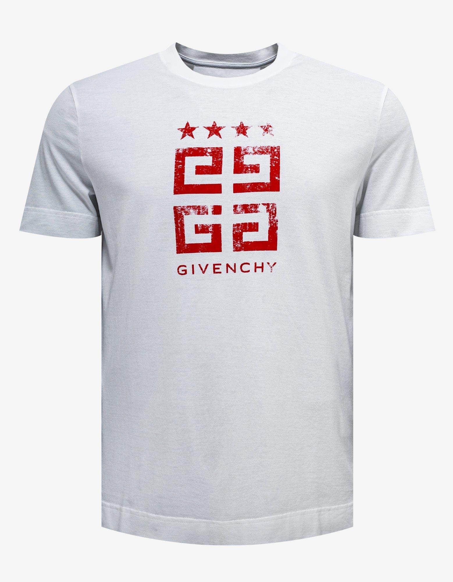 image of Givenchy White 4G Stars T-Shirt, Men's (Size XL)