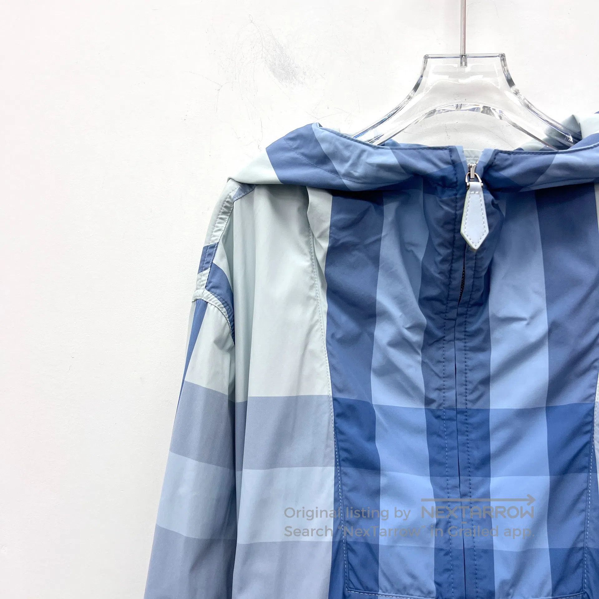 Burberry Burberry Blue classic plaid design hooded half-zip long sl Size US XXL / EU 58 / 5 - 3 Thumbnail