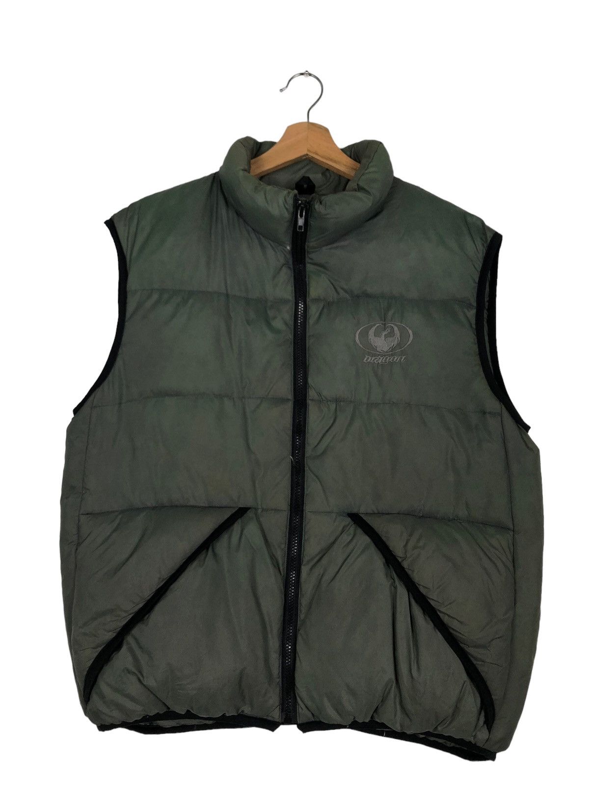 🔥90’s Vintage Vest Down Puffer Dragon Movie Big Logo