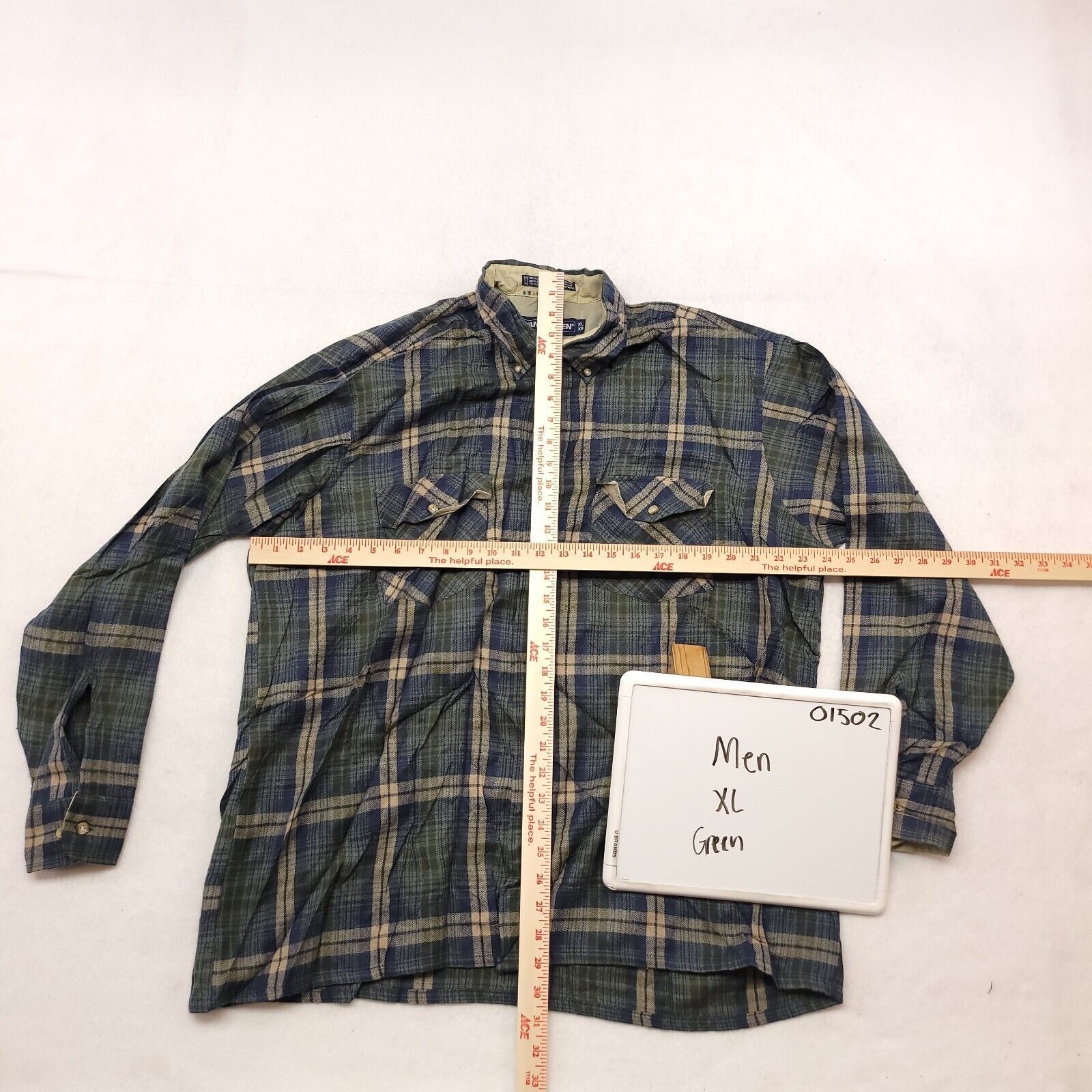 Van Heusen Van Heusen Classics Button Up Shirt Adult Mens Size XL Green Size US XL / EU 56 / 4 - 3 Thumbnail