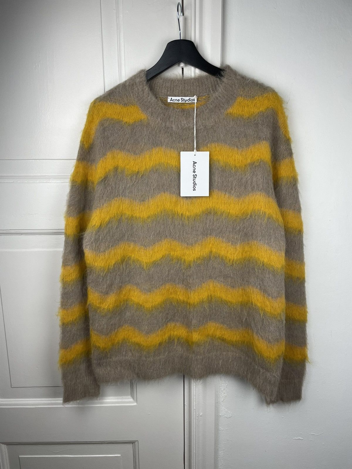 Acne Studios New 🔥 Acne Studios Kristoffer mohair zigzag sweater knit Size US L / EU 52-54 / 3 - 1 Thumbnail