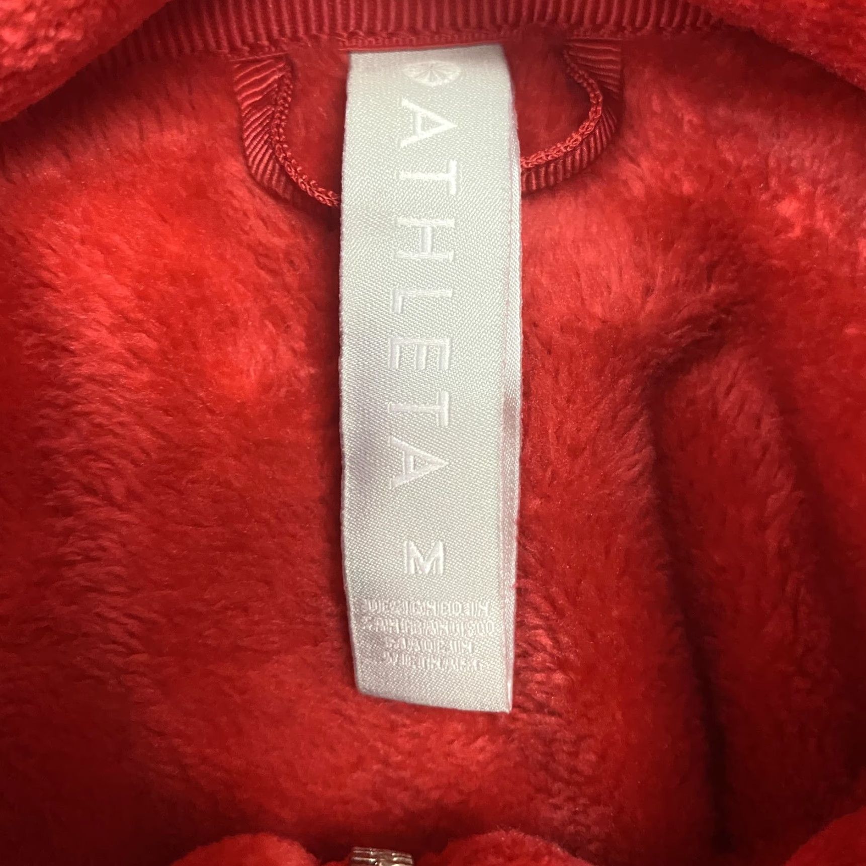 Athleta Athleta Hoodie Womens M Red Full Zip Velour Thumbholes Cozy Size M / US 6-8 / IT 42-44 - 7 Thumbnail