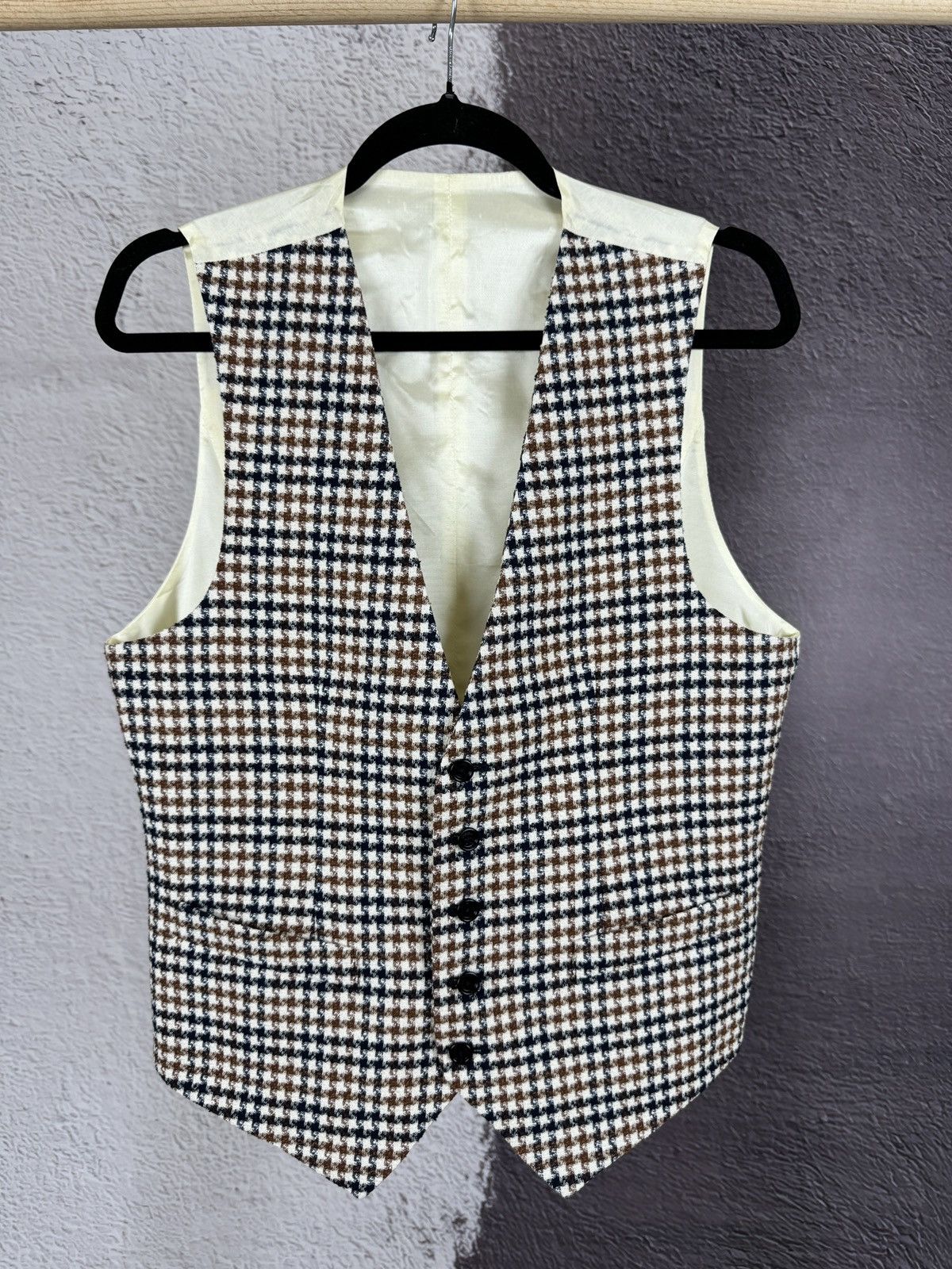Paoloni Paoloni Houdstooth Quarantasei Classic vest waistcoat Size 36R - 2 Thumbnail