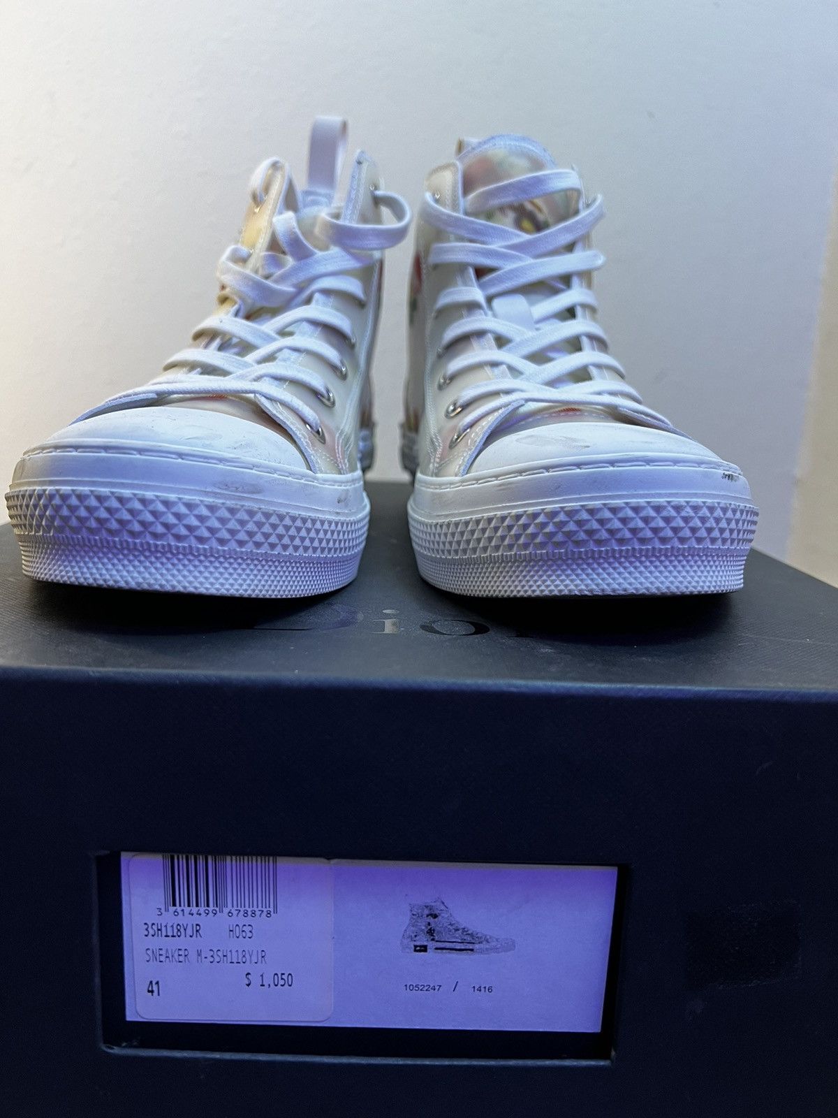 Dior Dior B23 Oblique Floral High Top Sneaker Size US 8 / EU 41 - 7 Thumbnail