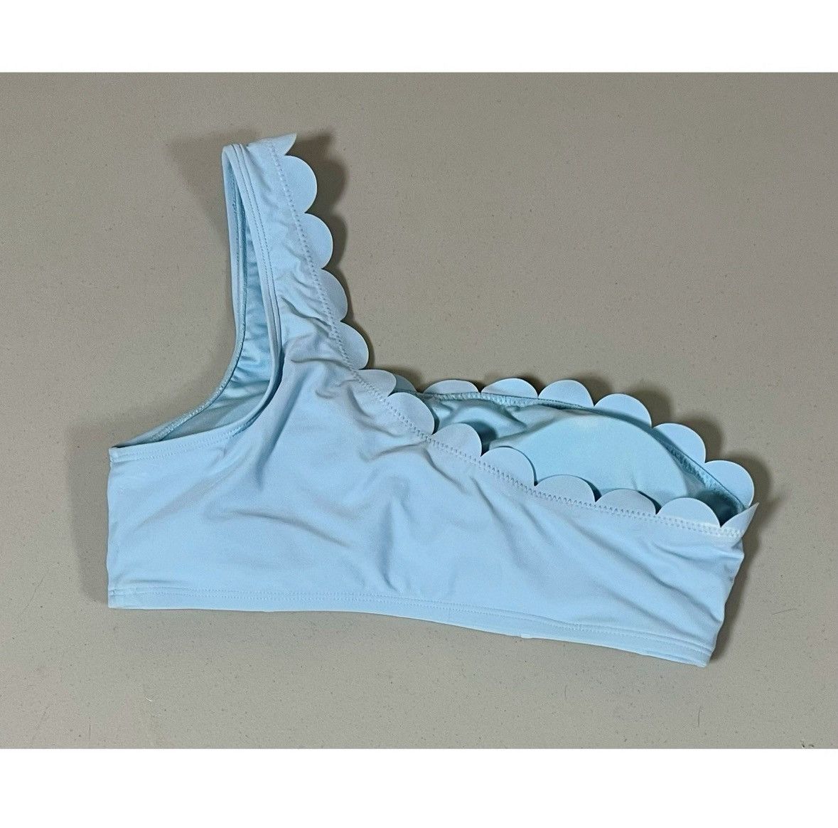 Other Baby Blue Scalloped One-Shoulder Bikini Top Swimwear Size M🩵 Size M / US 6-8 / IT 42-44 - 3 Thumbnail