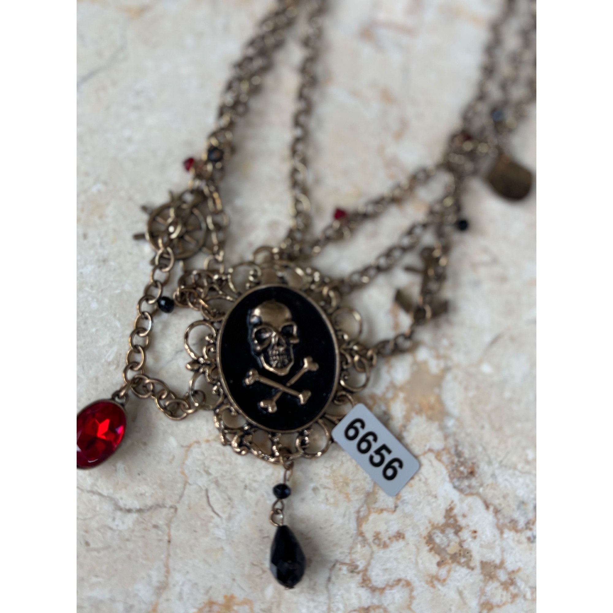 Other Pirate-Inspired Multi-Layer Chain Necklace With Skull & Cros Size ONE SIZE - 4 Thumbnail