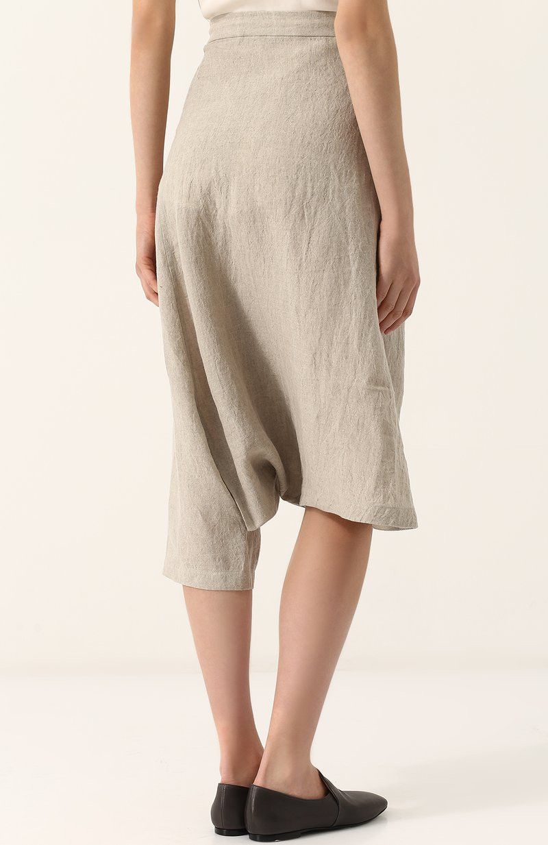 Yohji Yamamoto Yohji Yamamoto - Linen 2Way Low Crotch Cropped Skirt Pants Size 32" / US 10 / IT 46 - 11 Thumbnail