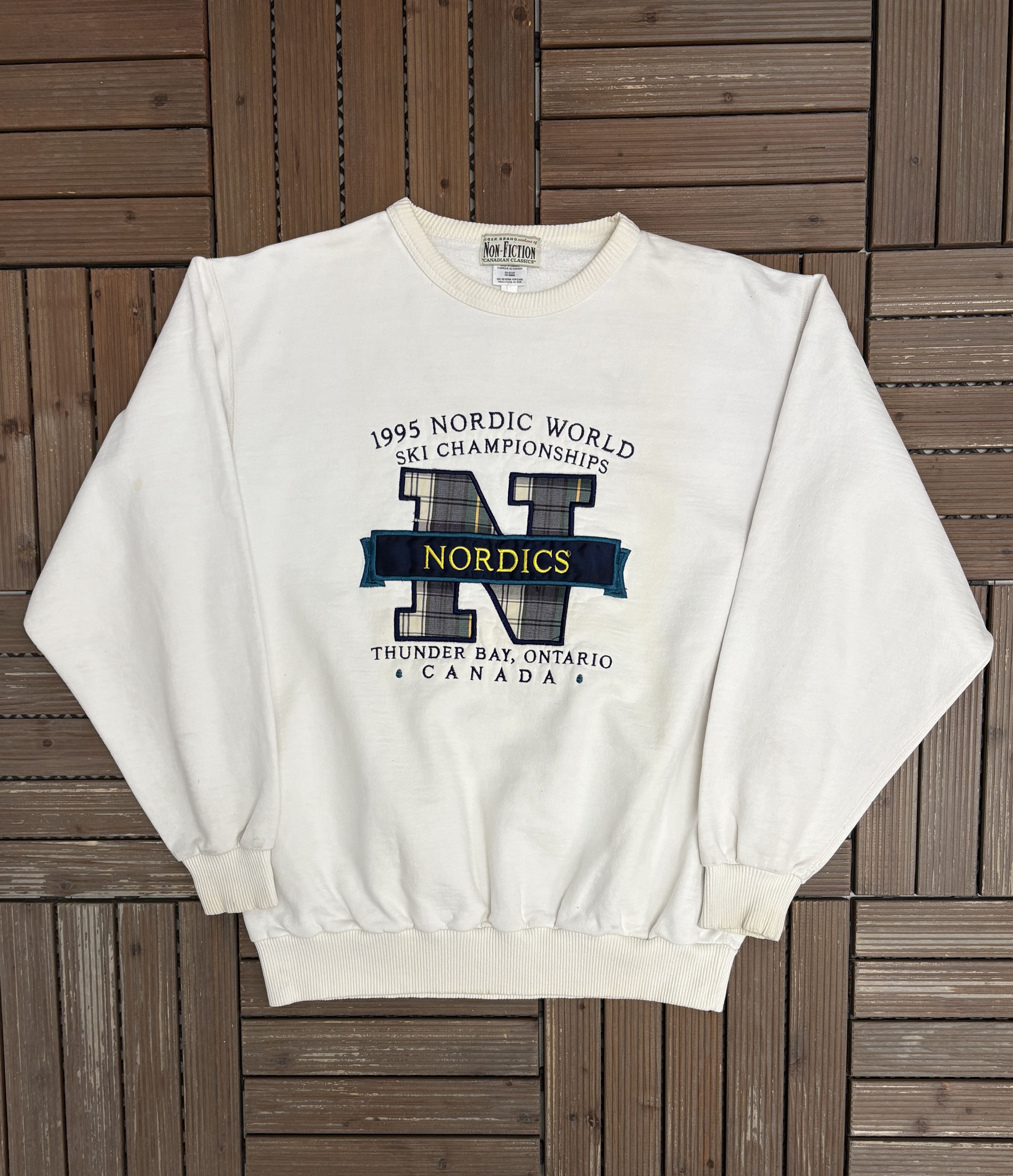 Vintage 1995 Nordic World Ski Championship Vintage White Crewneck Size US XL / EU 56 / 4 - 1 Thumbnail