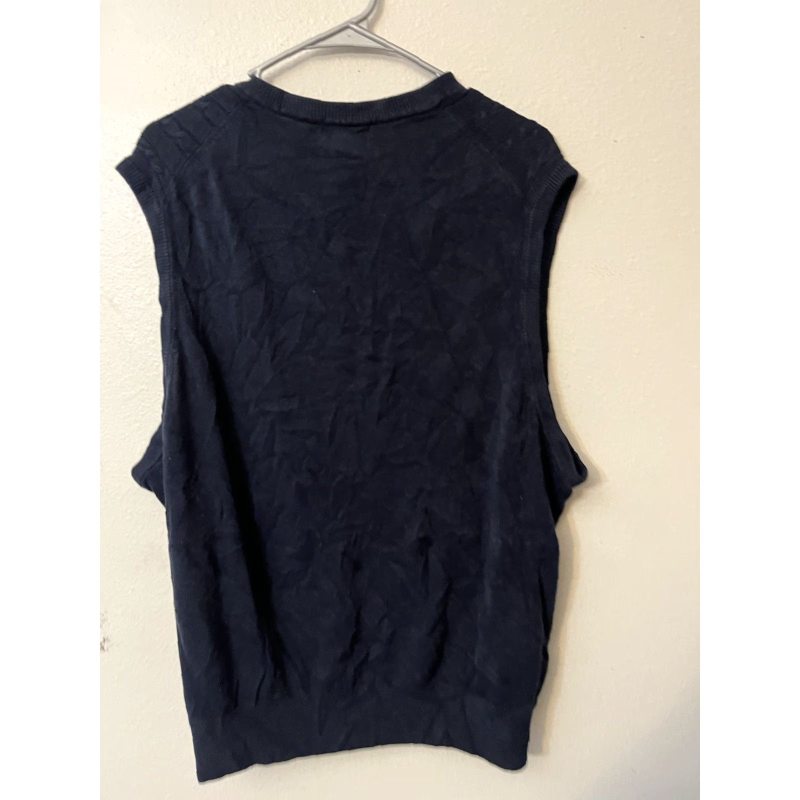 Dockers DOCKERS Vest Sweater 2XL Mens Navy Cable-Knit V-Neck 100% Acrylic Sleeveless Size US XXL / EU 58 / 5 - 3 Thumbnail