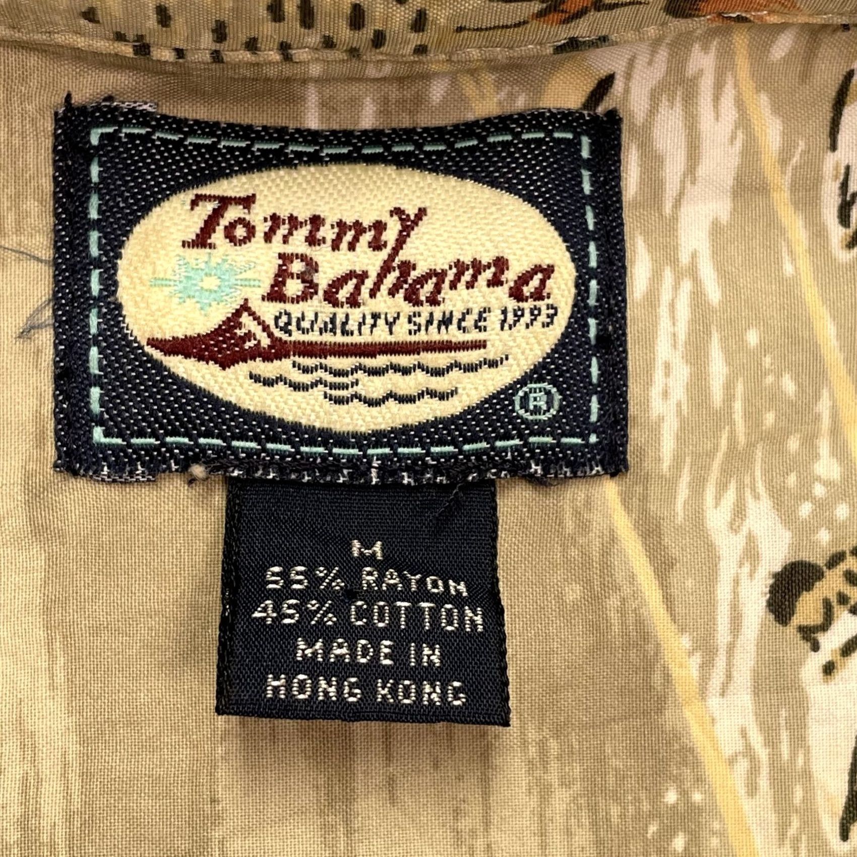 Tommy Bahama Tommy Bahama Shirt Mens Medium Beige Palm Tree Sailboat Hawaiian Aloha Rayon Button-Up Short Sleeve Casual Beachwear Size US M / EU 48-50 / 2 - 2 Thumbnail