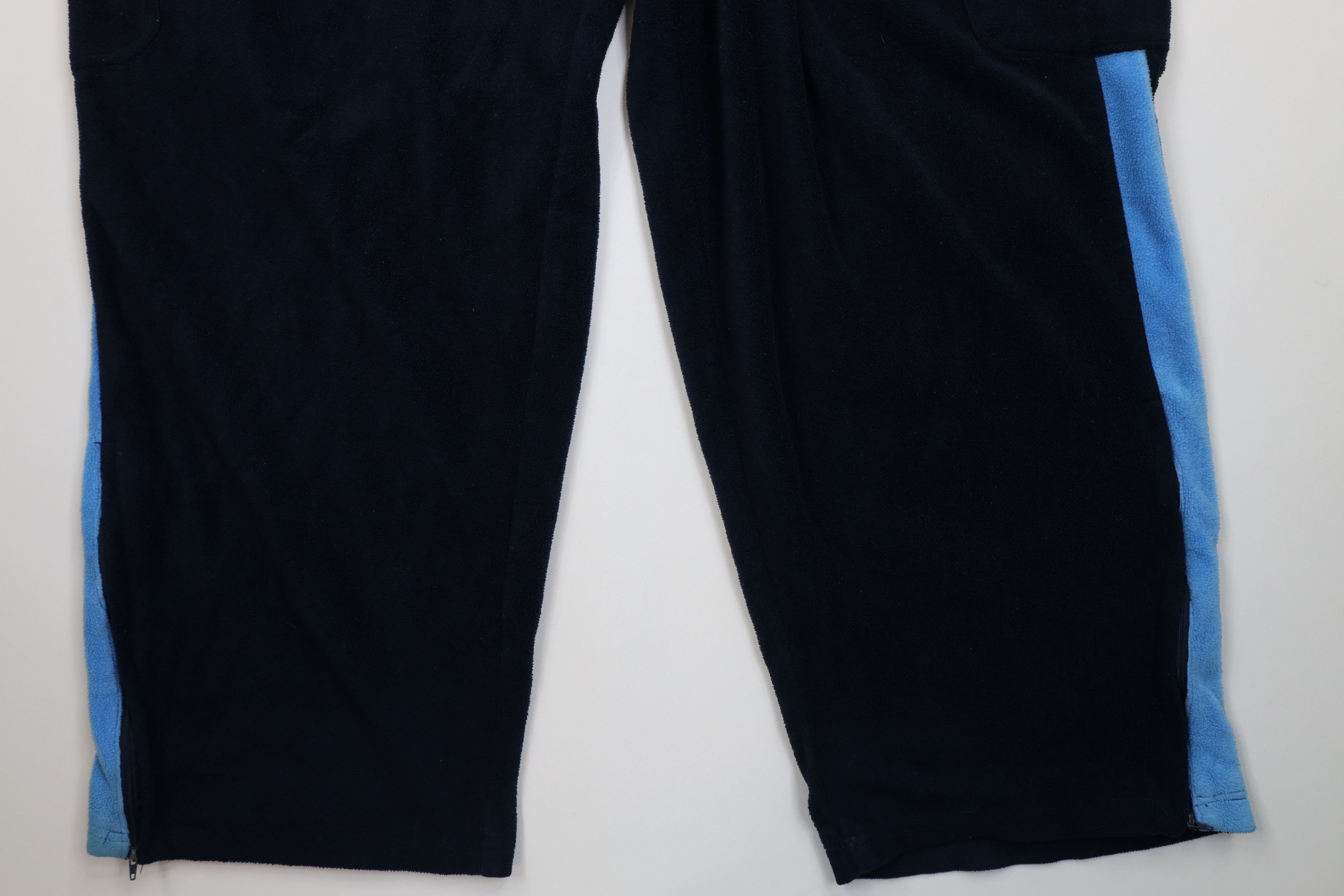 Vintage Vintage 90s Y2K Wilson Wide Leg Fleece Cargo Sweatpants Blue Size US 44 / EU 60 - 4 Thumbnail