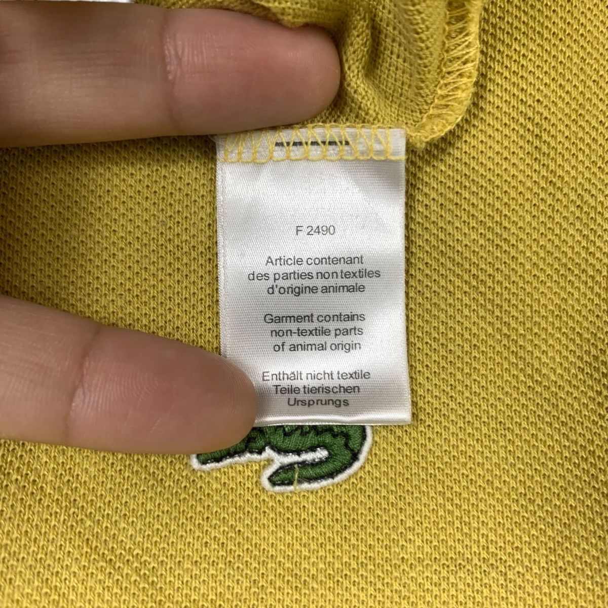 Lacoste Vintage LACOSTE FRANCE Embossed Logo Polo Golf Yellow Size XS / US 0-2 / IT 36-38 - 8 Thumbnail
