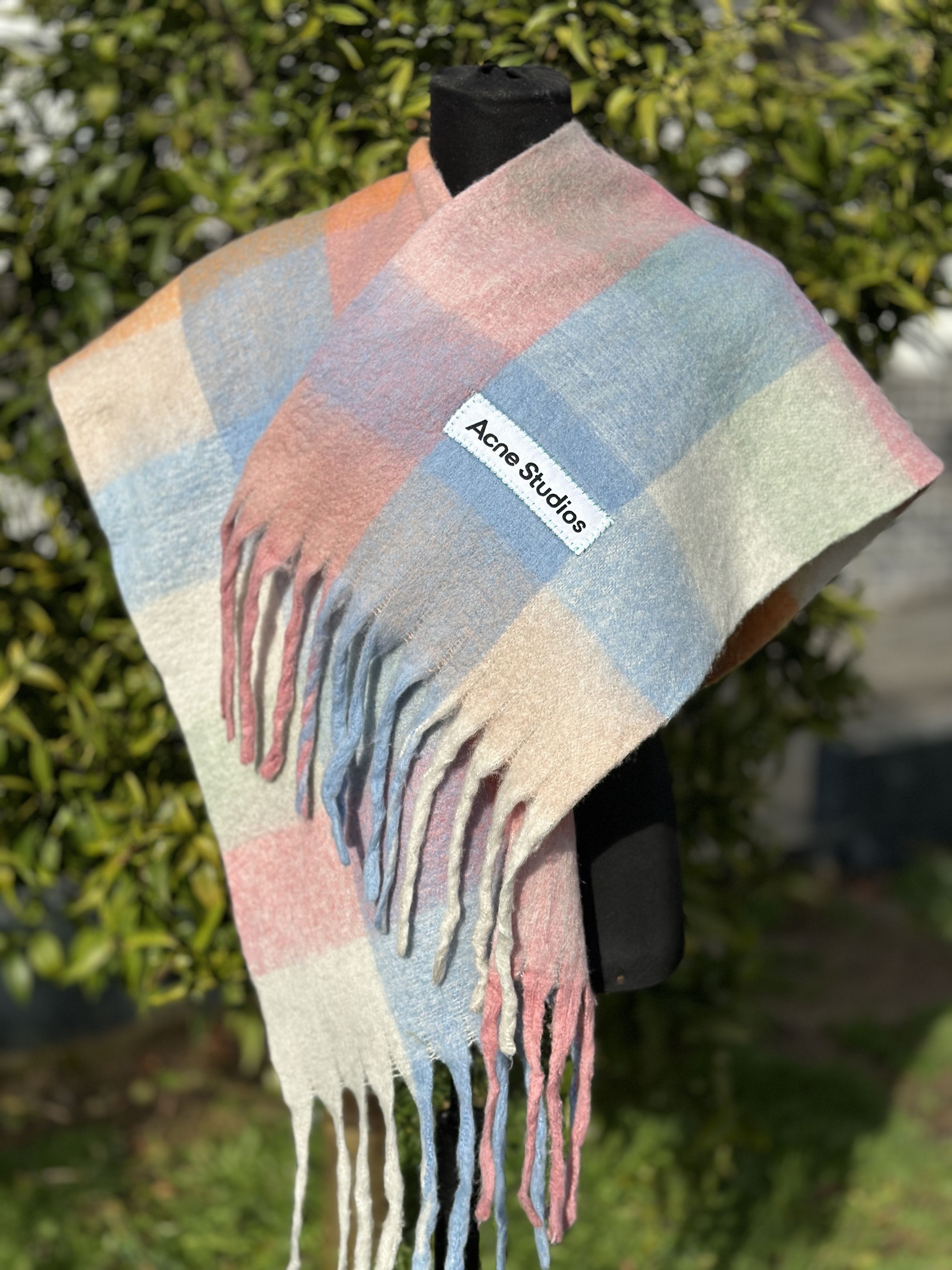 Acne Studios Acne Studios Multicolor Checked Wool Mohair Scarf Unisex Size ONE SIZE - 8 Thumbnail