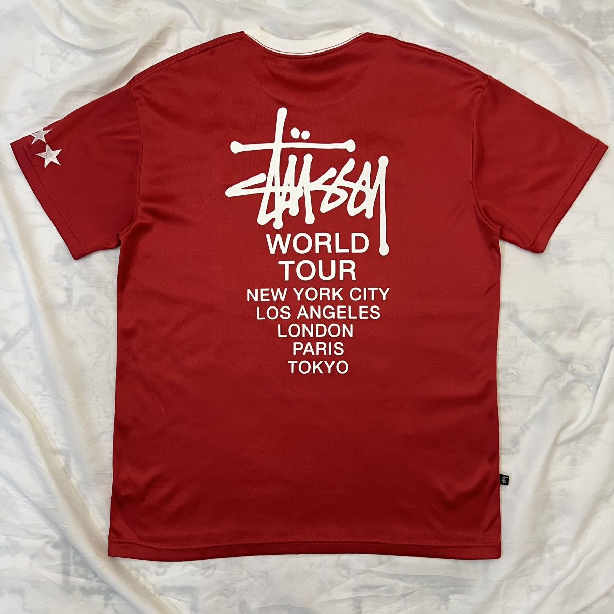 Stussy "8 Ball" Lion Crest Jersey - Red/White - Men's [L] Size US L / EU 52-54 / 3 - 4 Thumbnail