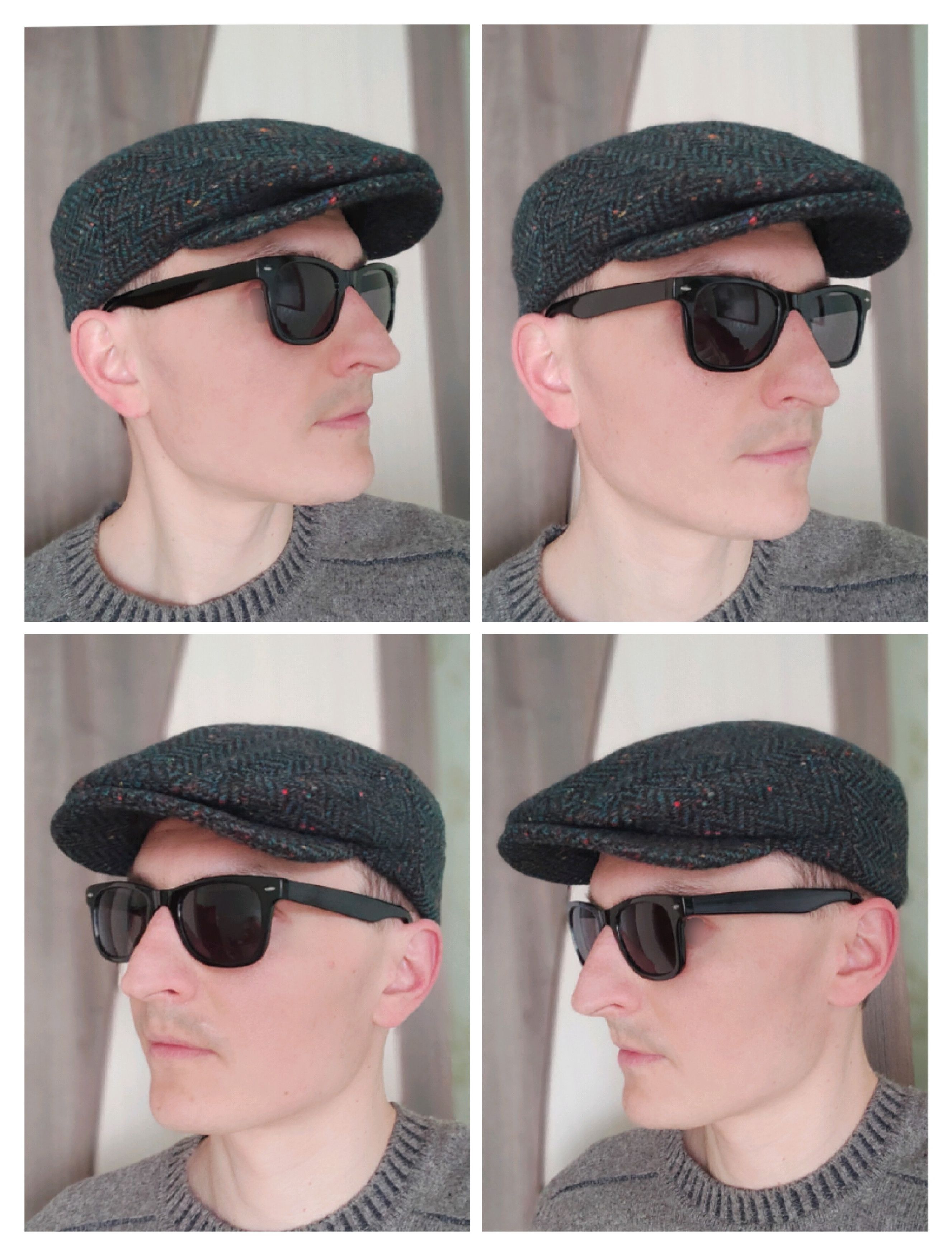 Harris Tweed Vintage Mizen Wool Flat Cap Hat Ireland Tweed Peaky Blinders Size ONE SIZE - 2 Thumbnail
