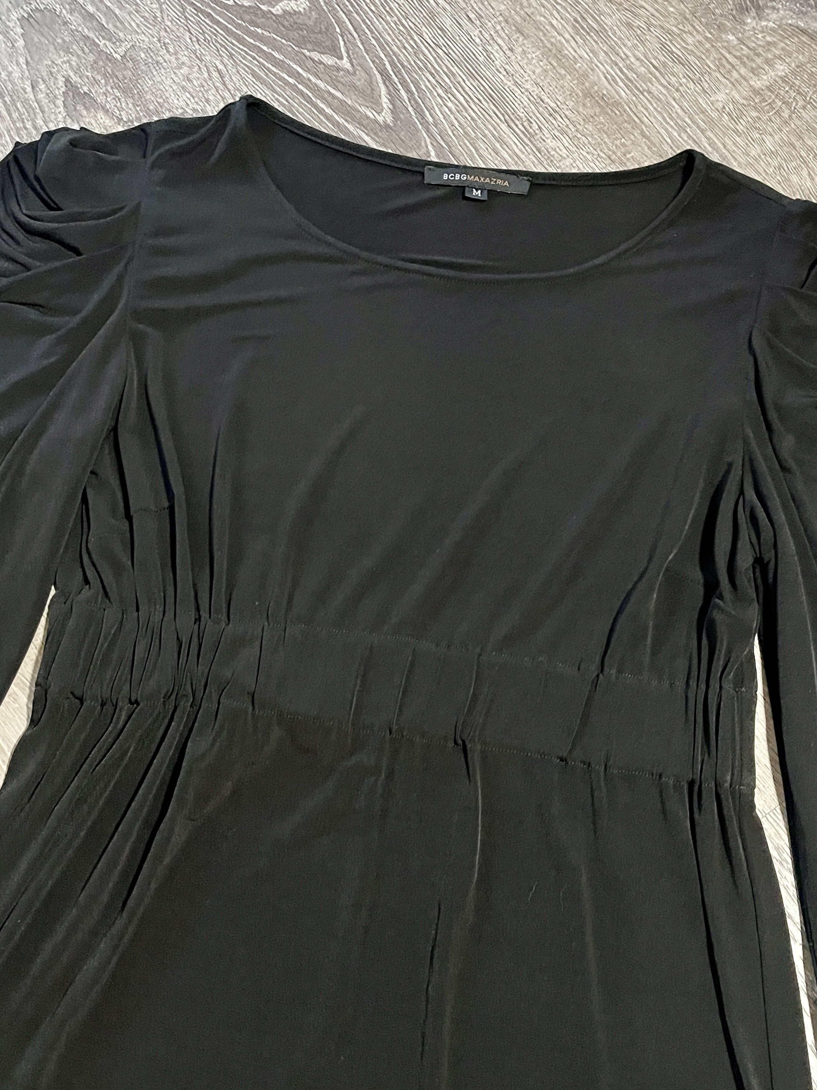Bcbgmaxazria BCBGMaxAzria Black Puffy Shoulder Long Sleeve Sheath Dress Size M / US 6-8 / IT 42-44 - 2 Thumbnail