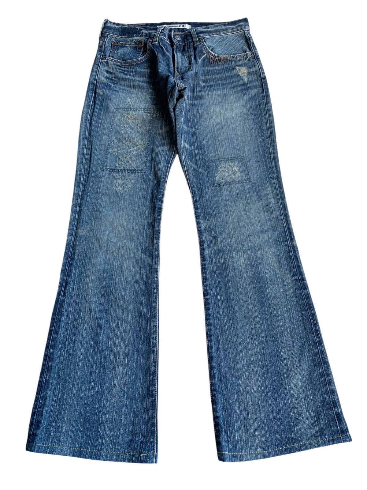 FLARE💥EDWIN XVS JAPANESE PUNK STYLE FADED DISTRESSED DENIM☠️