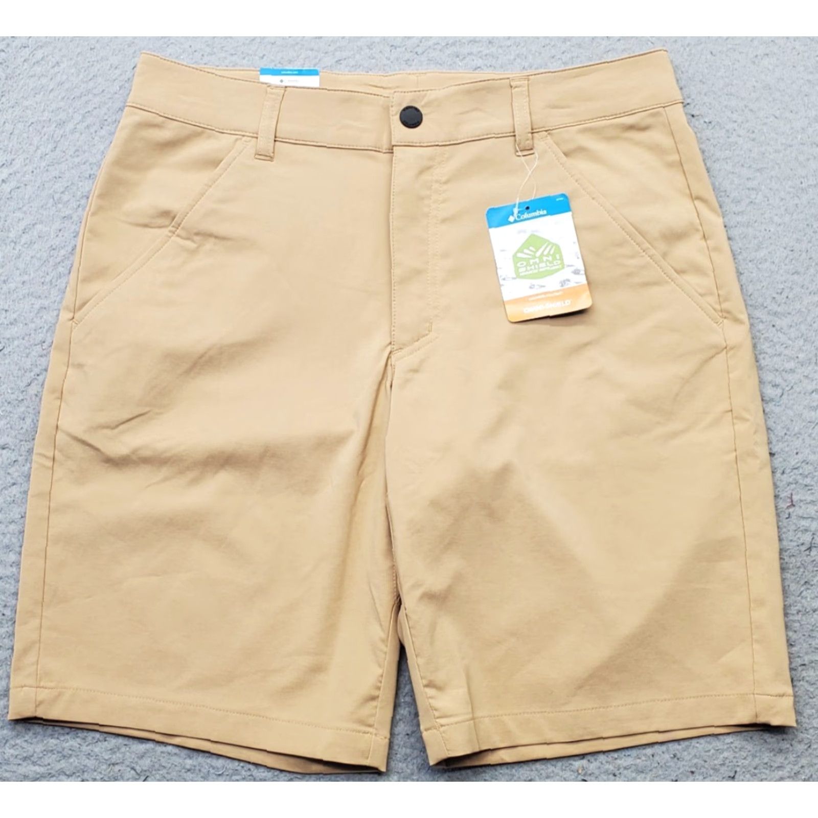 Vintage Columbia Sage Peak Chino Shorts Mens 30 Tan Active Flat Front Stretch 9" Inseam Size US 30 / EU 46 - 2 Thumbnail