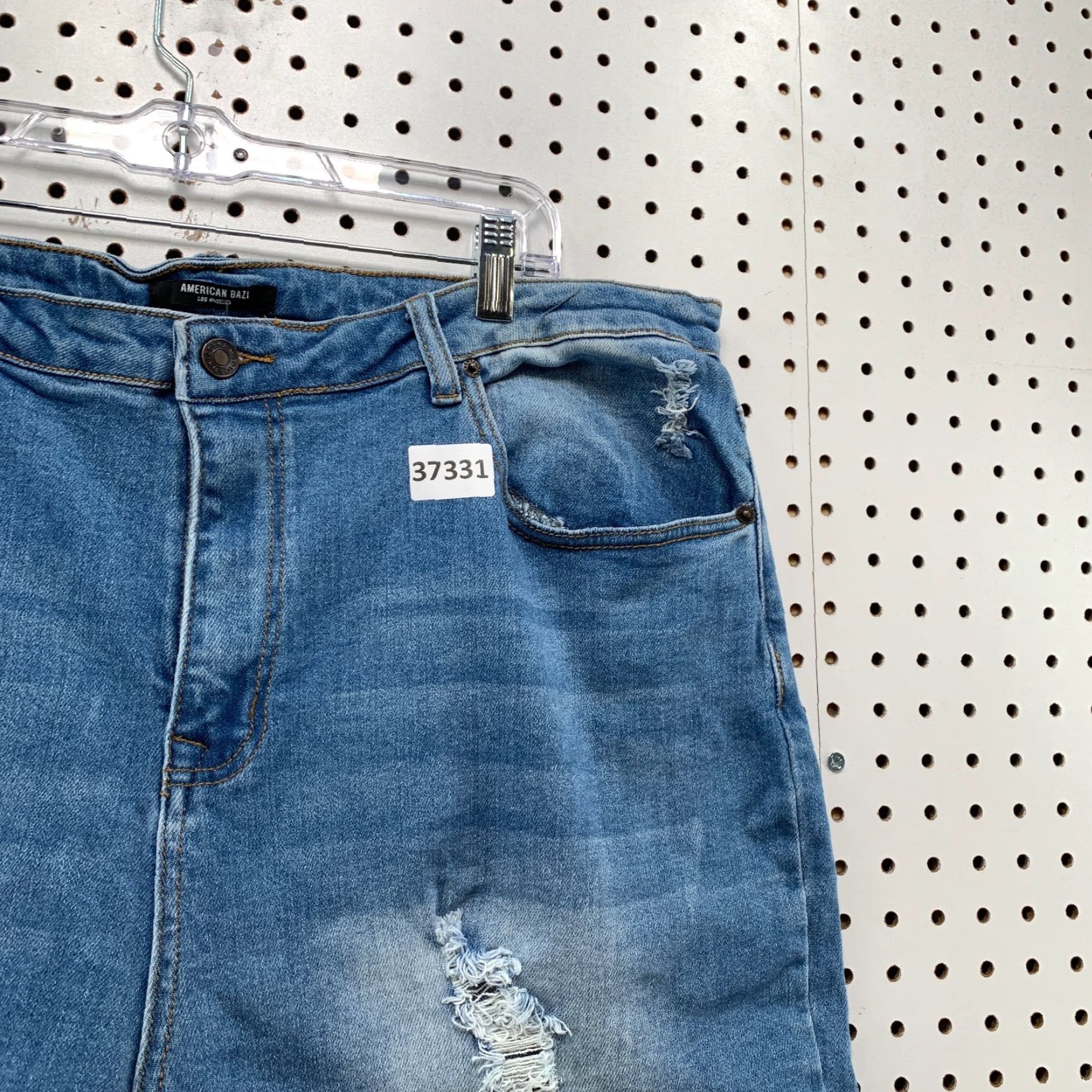 Denime NEW American Bazi Distressed Denim Bermuda Shorts Plus Size 3X Blue 38 Waist 10 Inseam Womens Size 40" / US 18 - 7 Thumbnail