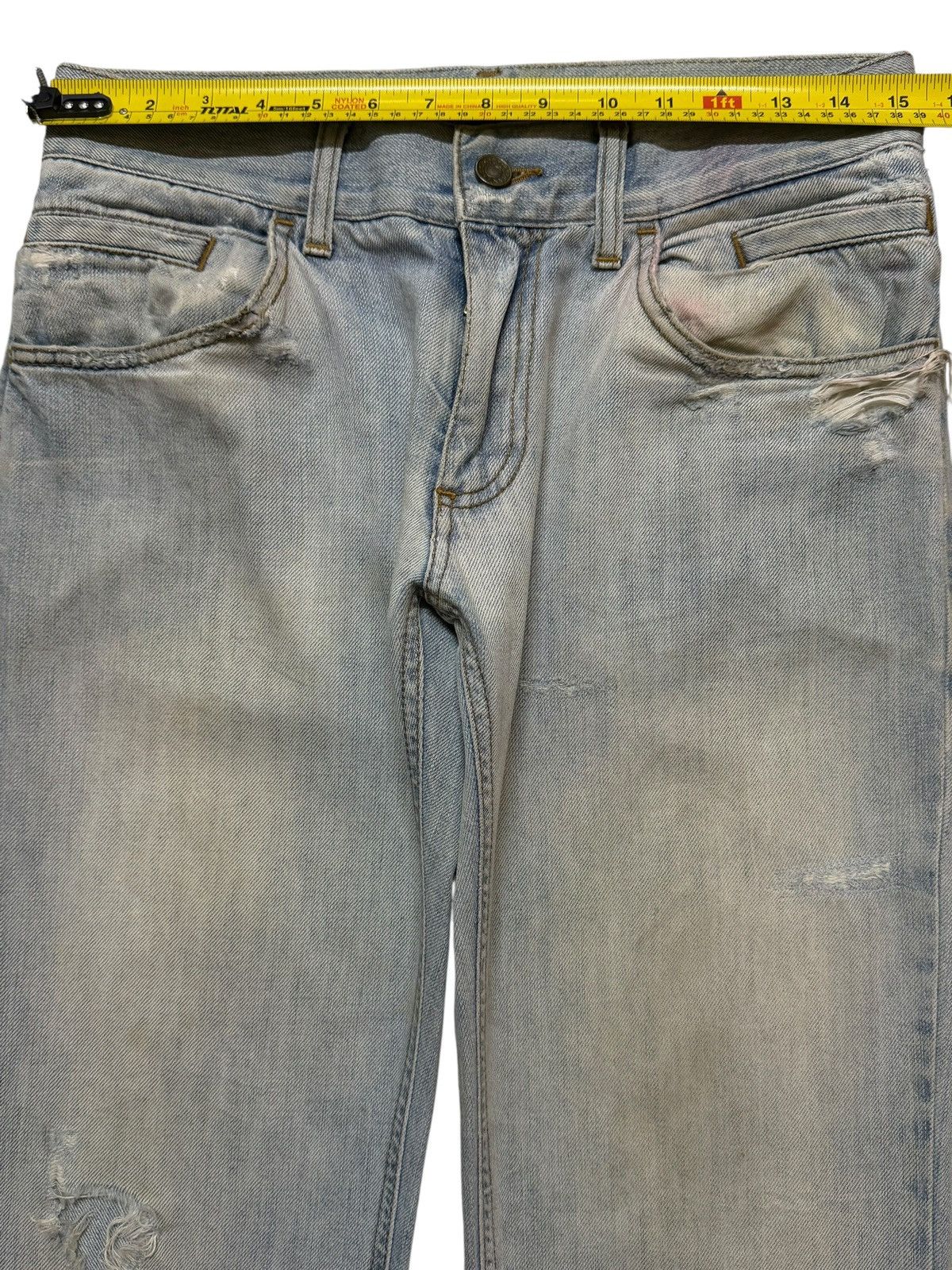 Dolce & Gabbana Vintage 90s Dolce & Gabbana Light Wash Distress Straight Leg Size US 30 / EU 46 - 7 Thumbnail