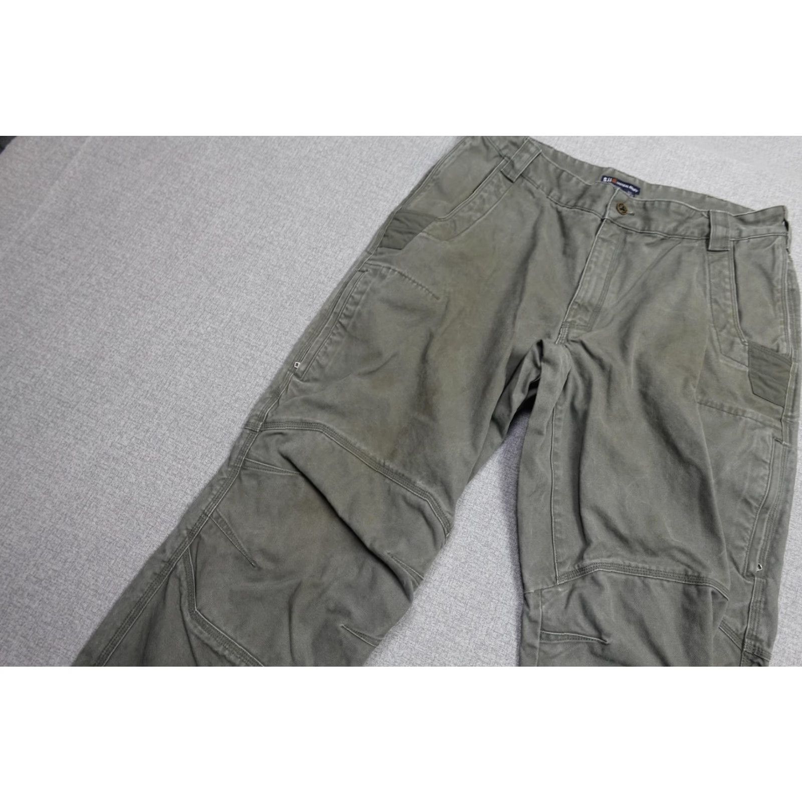Vintage 5.11 Tactical Taclite Pro Ripstop Pants Mens 38x32 Green Utility Work Reinforced Cargo Pants Mens 38 Green 5.11 Tactical Series TAC-105C Size US 38 / EU 54 - 4 Thumbnail