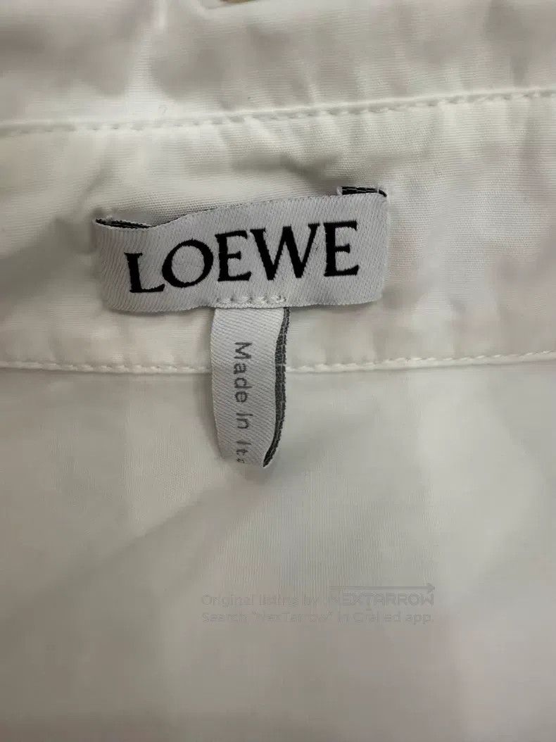 Loewe Loewe White Solid V-neck Side Belted Asymmetrical Long Sle Size XS / US 0-2 / IT 36-38 - 3 Thumbnail