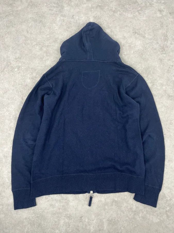 SS2013 Marithé + François Girbaud Navy Wool Zip-up Hoodie