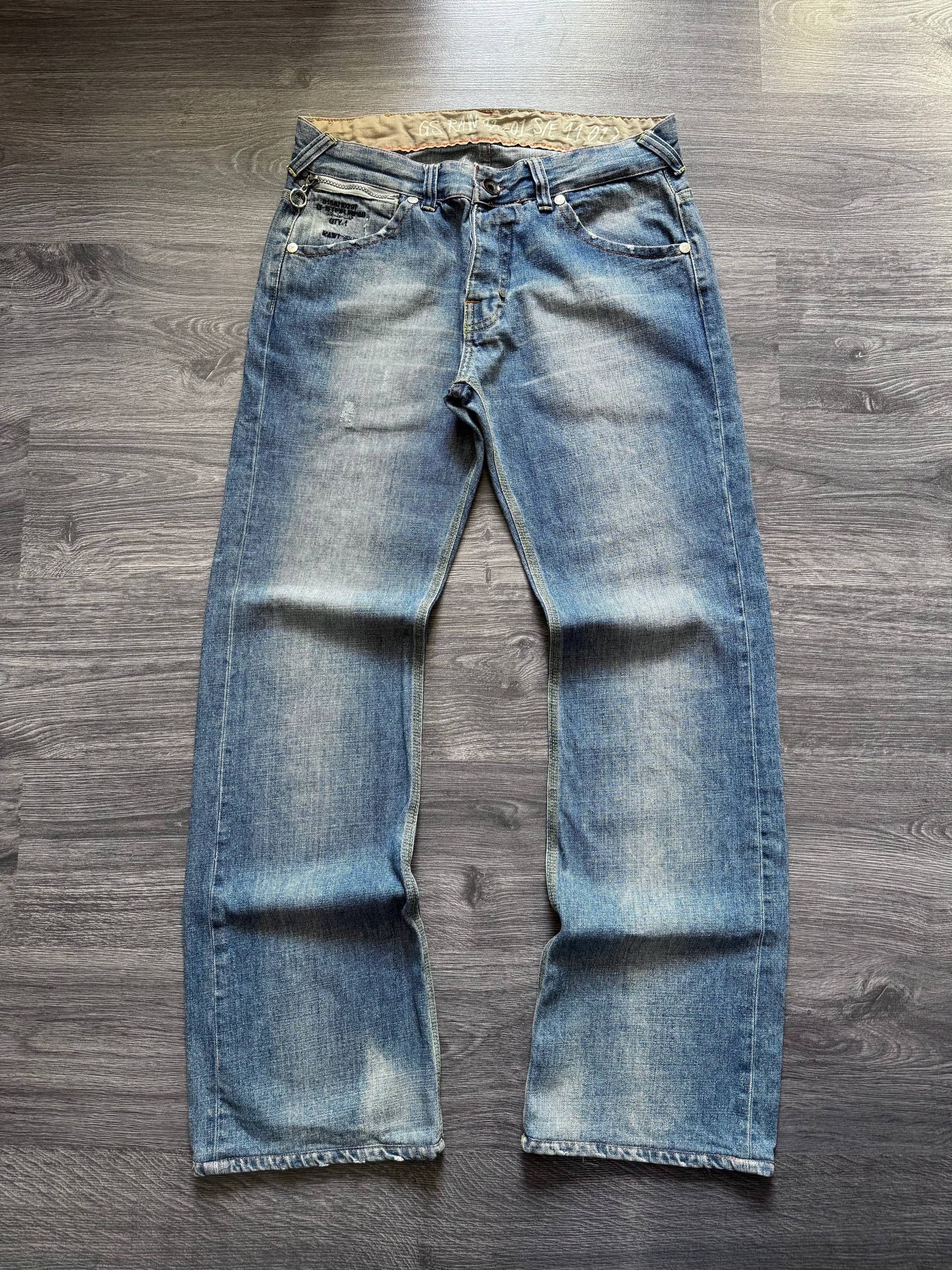 Vintage Y2K G-Star Baggy Jeans Wide Japanese Flared Faded