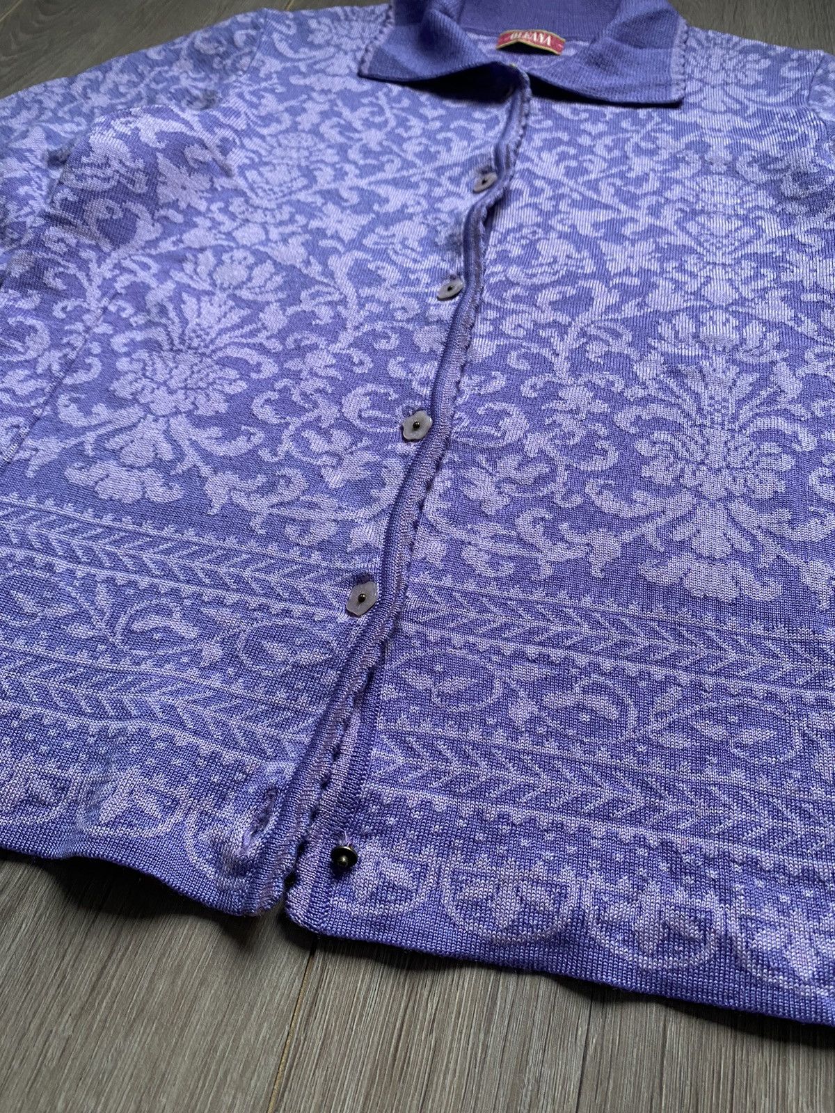 Coogi Oleana Espeland Norway Flowers Wool Button Knit Cardigan Size M / US 6-8 / IT 42-44 - 7 Thumbnail