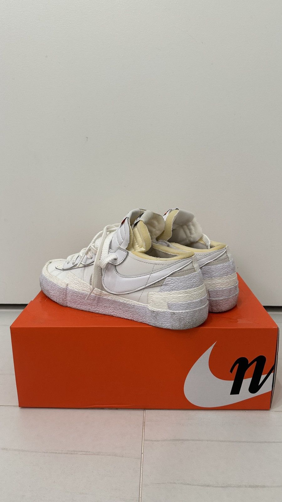 Nike × Sacai Nike Blazer Low x sacai White Patent Leather sacai's Blazer Size US 7.5 / EU 40-41 - 3 Thumbnail