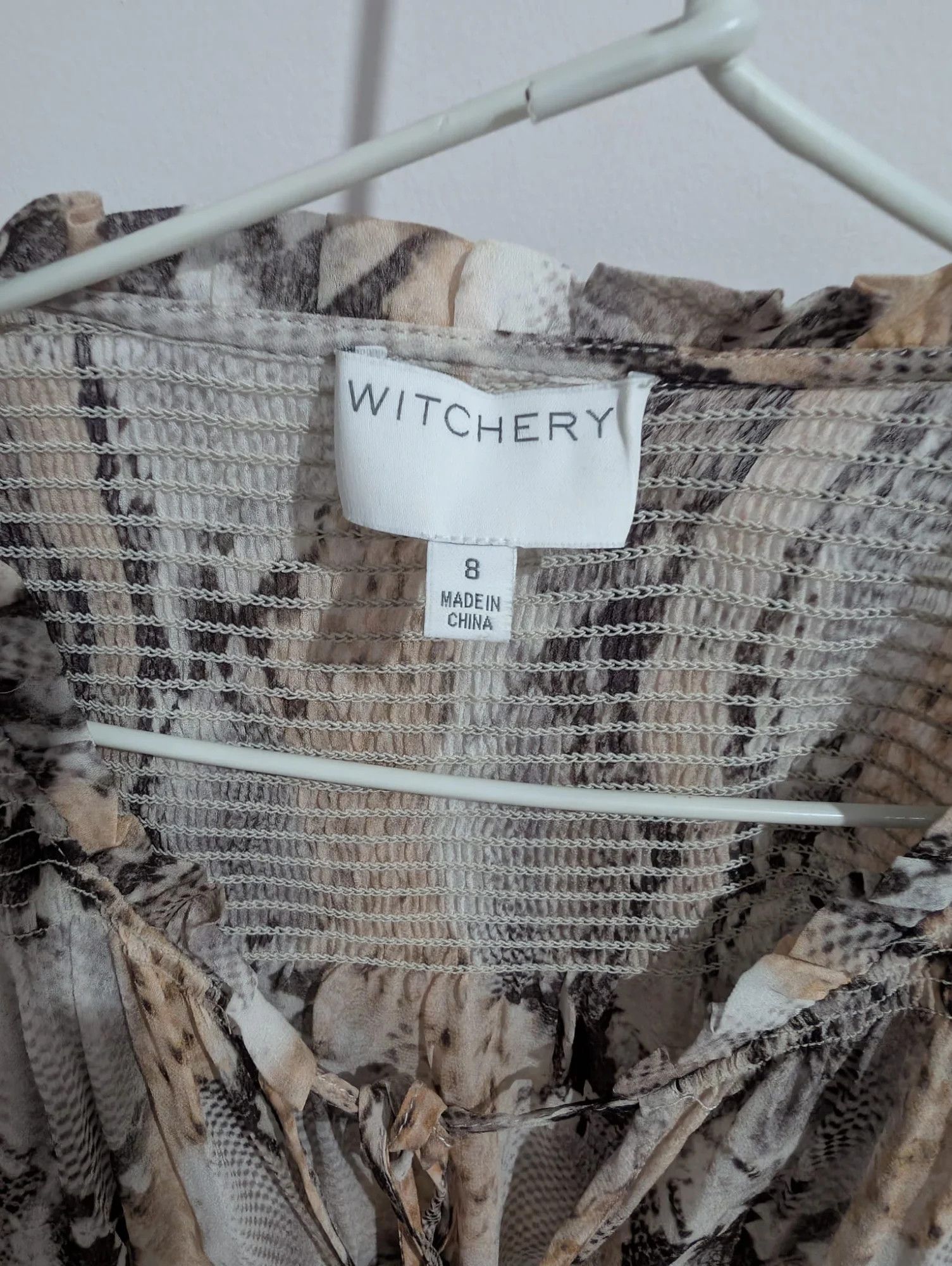 Other Witchery Women's Sheer Snakeskin Python Print Blouse Top Size 8 Size S / US 4 / IT 40 - 2 Thumbnail