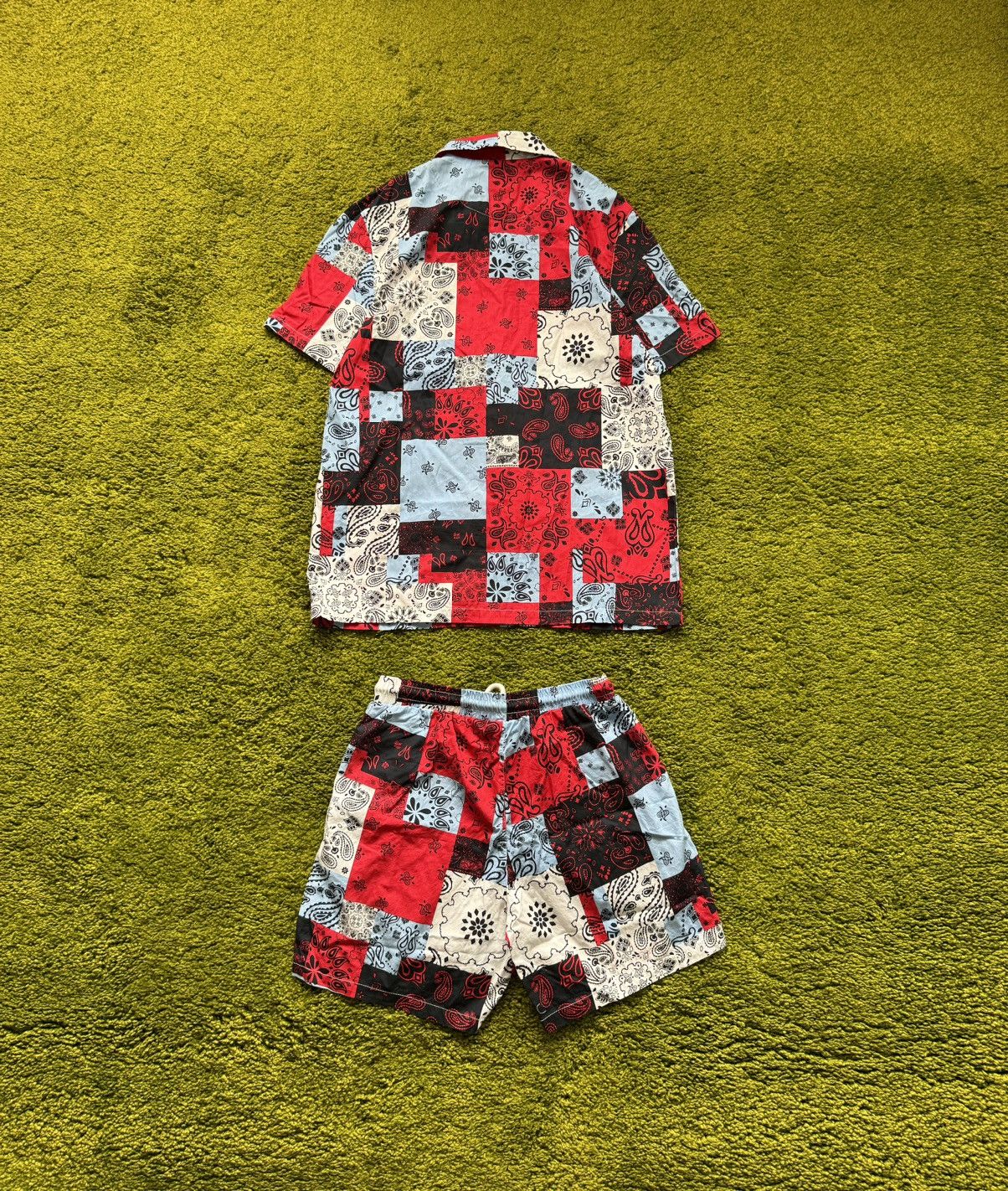 Karl Kani × Vintage Karl Kani bandana pattern camp collar shirt + shorts suit Size US S / EU 44-46 / 1 - 10 Thumbnail
