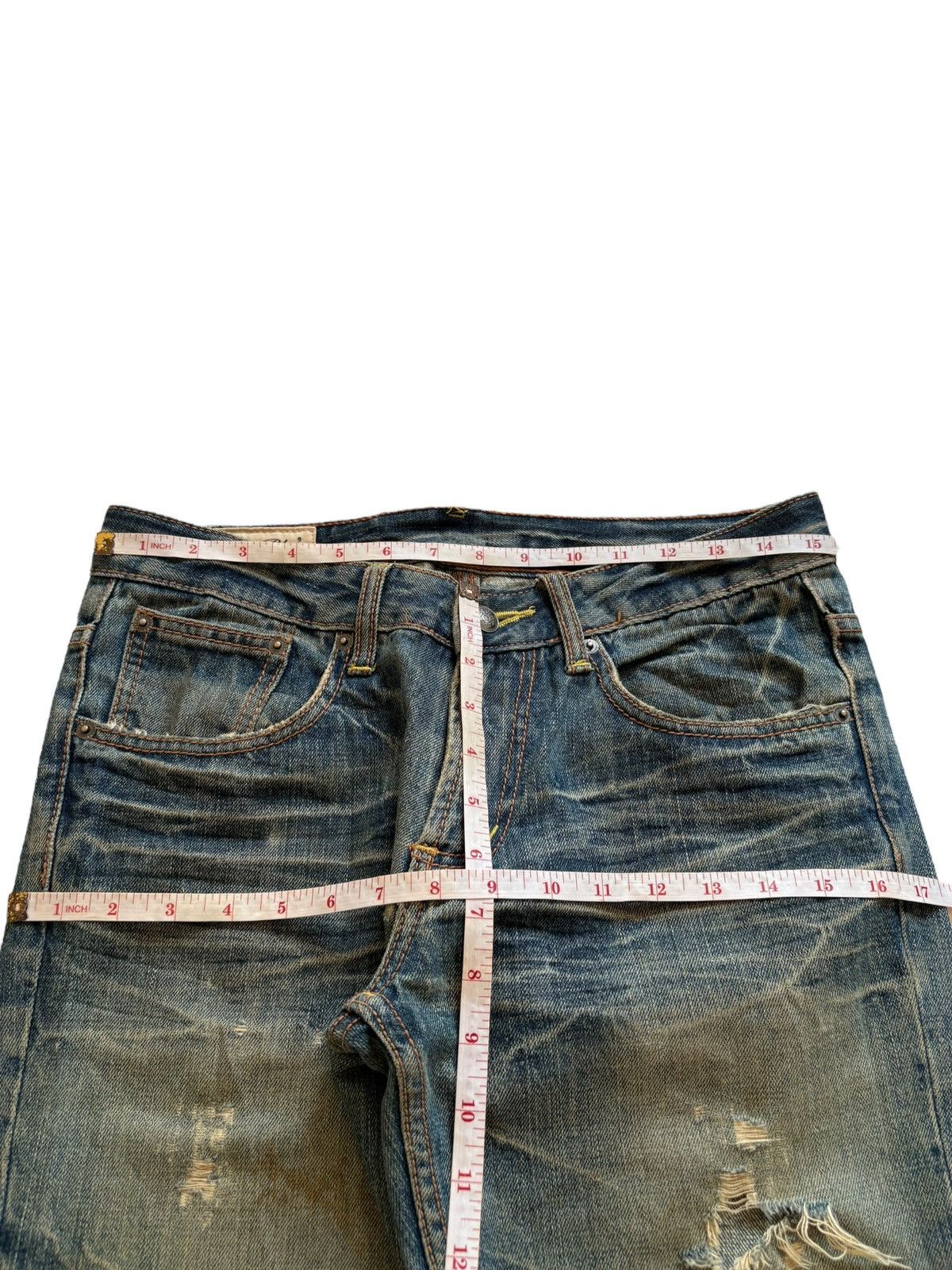Japanese Brand Vintage Japanese Brand Rusty Mud Wash Ripped Jeans Size US 31 - 13 Thumbnail