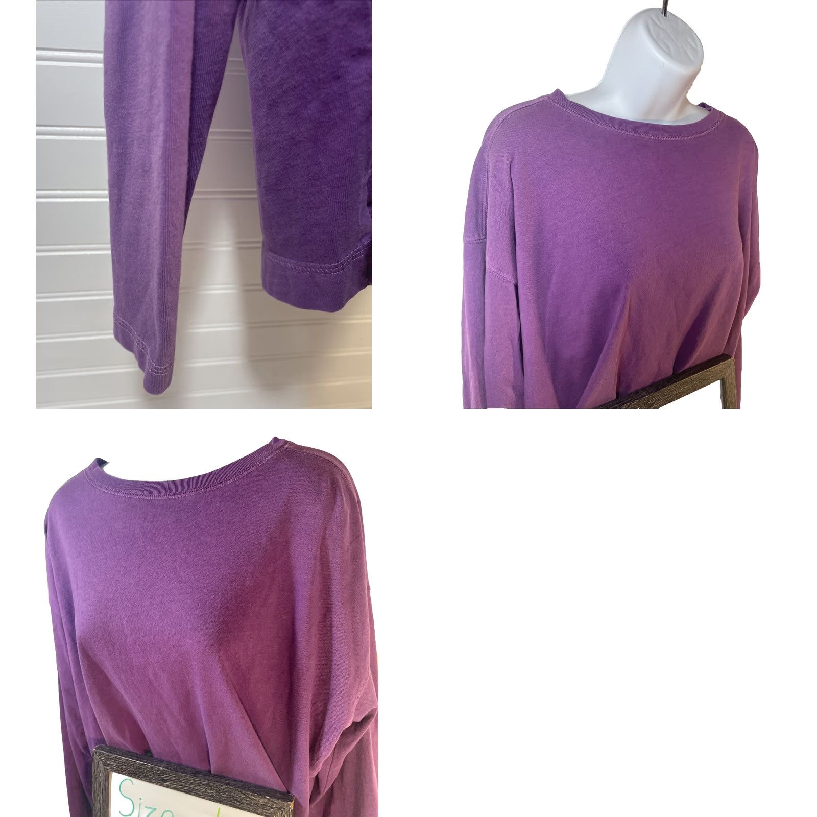 Old Navy VINTAGE? No. Old Navy Long Sleeve Shirt Women L Purple Knit Pullover Wide Neck Side Slits 704755-05 Size L / US 10 / IT 46 - 11 Thumbnail