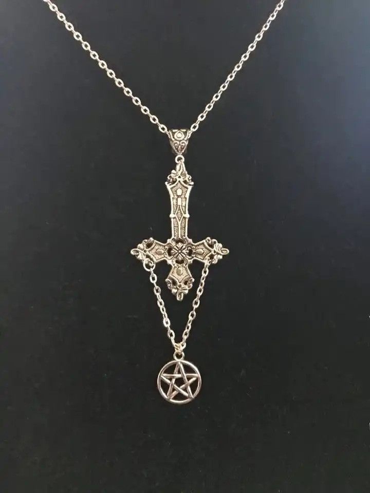 Jewelry × Vintage Inverted cross and pentagram necklace satanic necklace Size ONE SIZE - 2 Thumbnail
